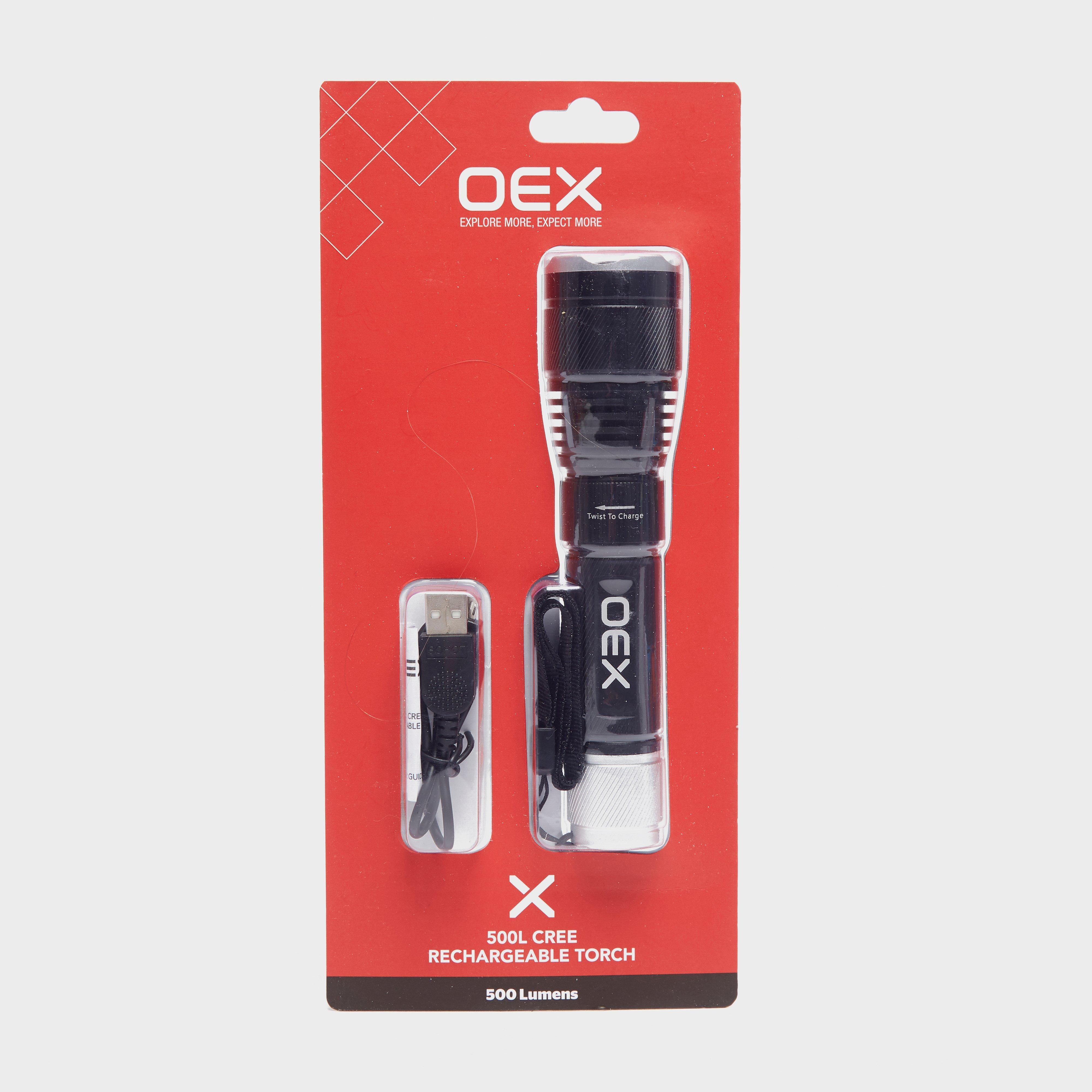 Oex Rechargeable Cree Torch - Blk/blk  Blk/blk
