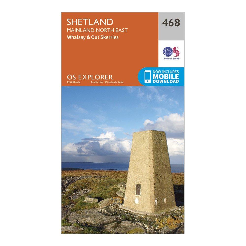 Ordnance Survey Explorer 468 Shetland - Mainland North East Map With Digital Version - Orange/d  Orange/d