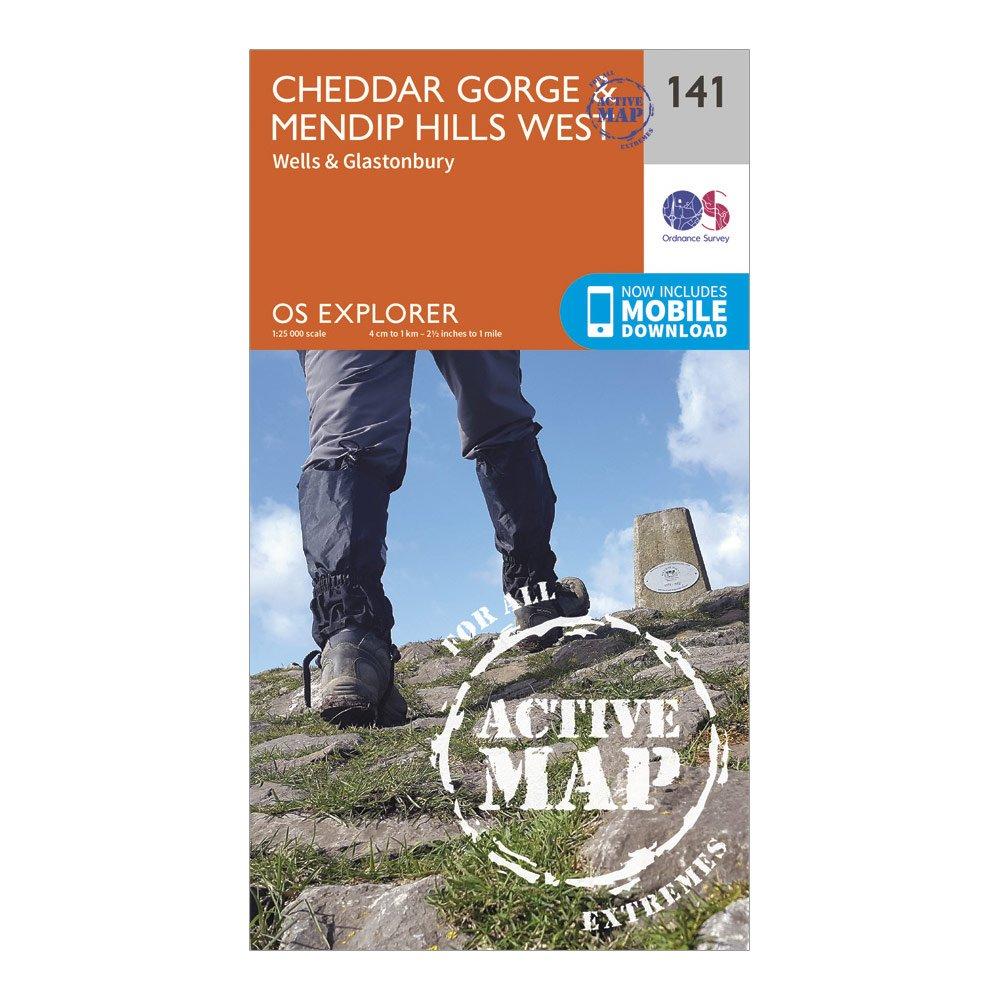 Ordnance Survey Explorer Active 141 Cheddar GorgeandMendip Hills West Map With Digital Version - D/d  D/d