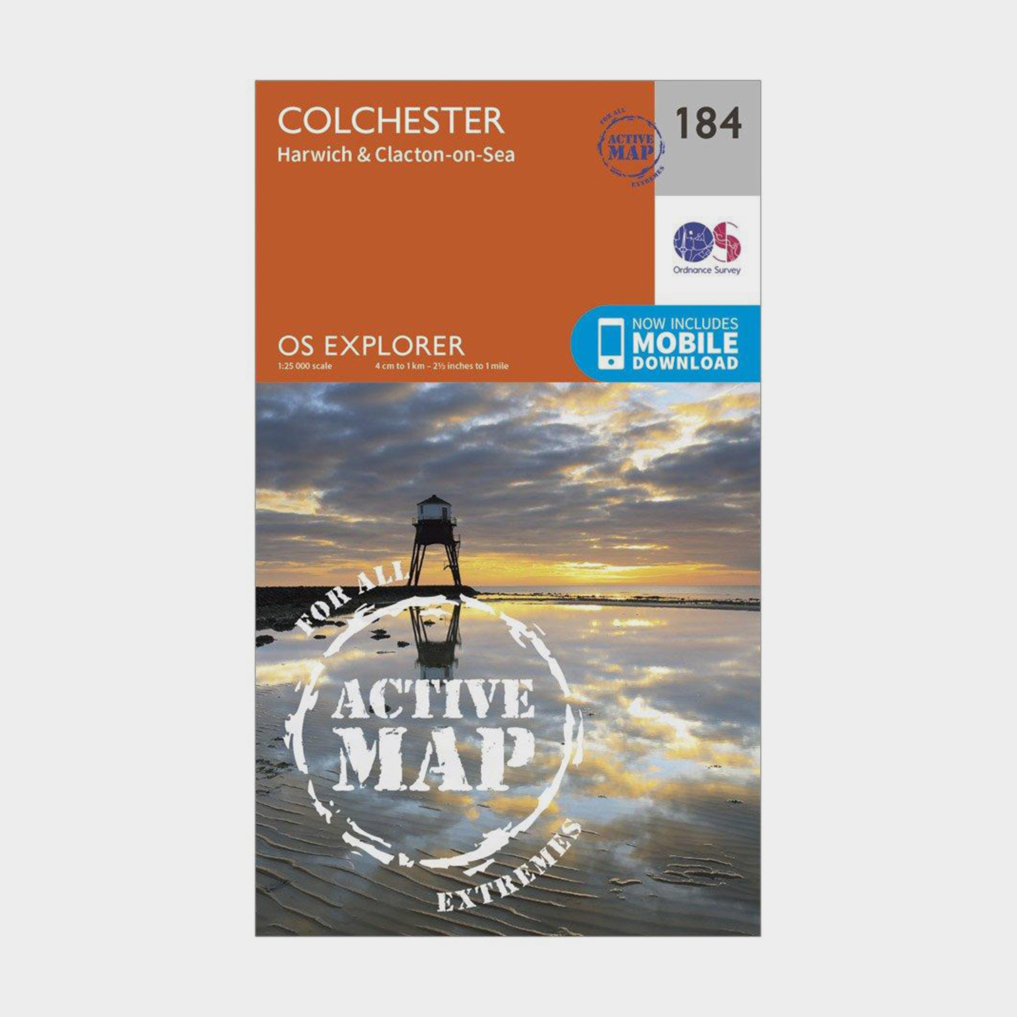 Ordnance Survey Explorer Active 184 Colchester  HarwickandClacton-on-sea Map With Digital Version - D/d  D/d