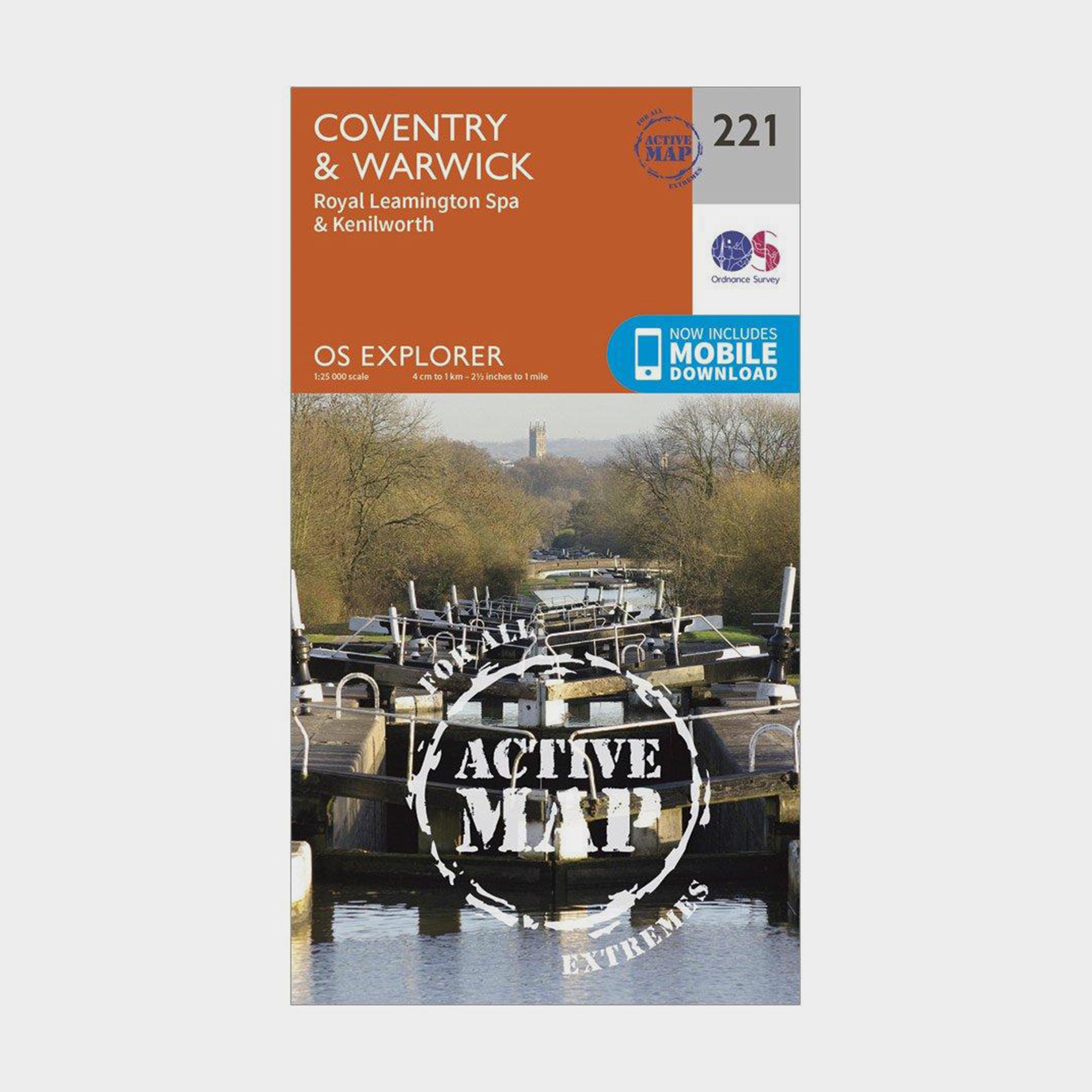 Ordnance Survey Explorer Active 221 CoventryandWarwick Map With Digital Version - D/d  D/d