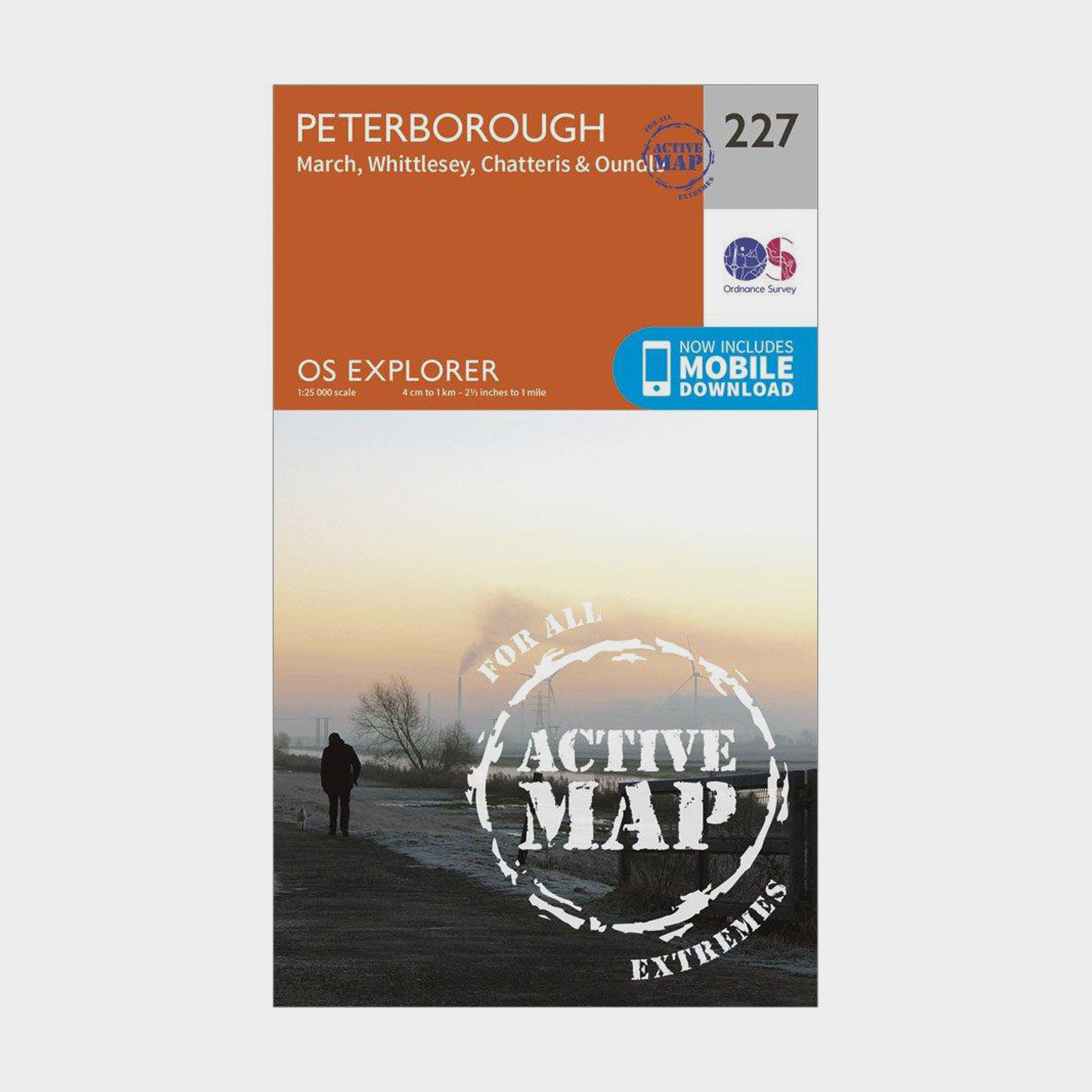 Ordnance Survey Explorer Active 227 Peterborough Map With Digital Version - Orange/d  Orange/d