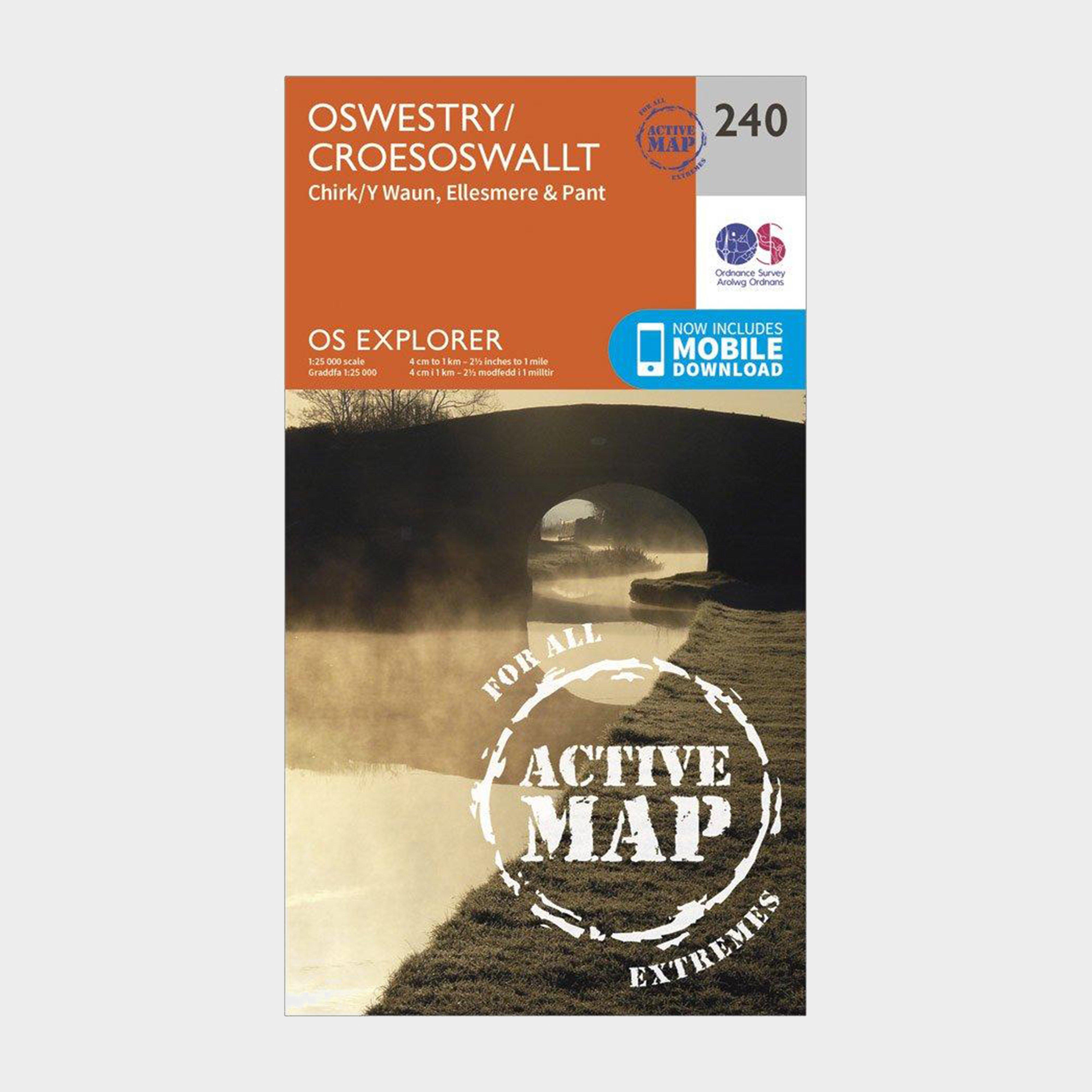 Ordnance Survey Explorer Active 240 Oswestry Map With Digital Version - Orange/d  Orange/d