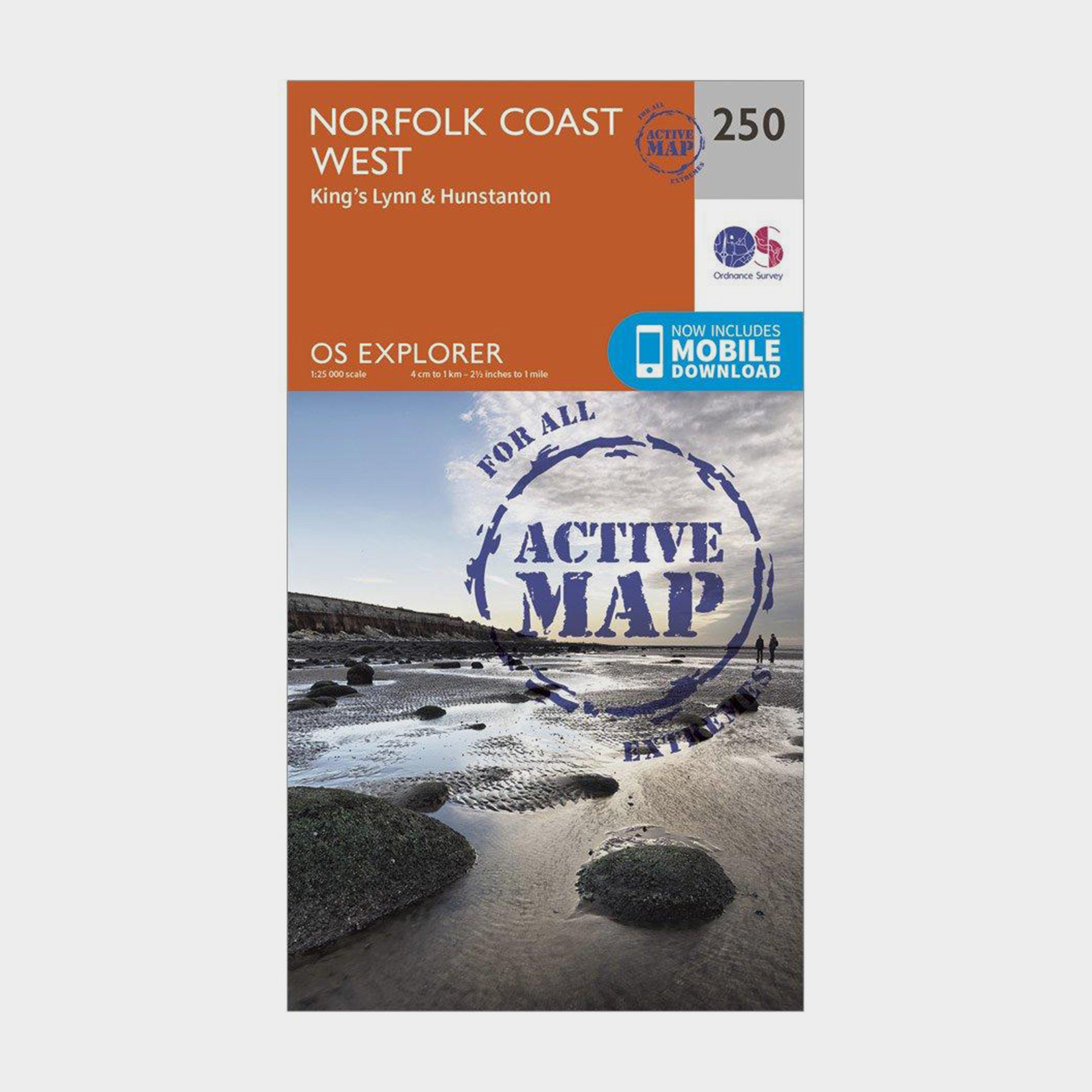 Ordnance Survey Explorer Active 250 Norfolk Coast West Map With Digital Version - D/d  D/d