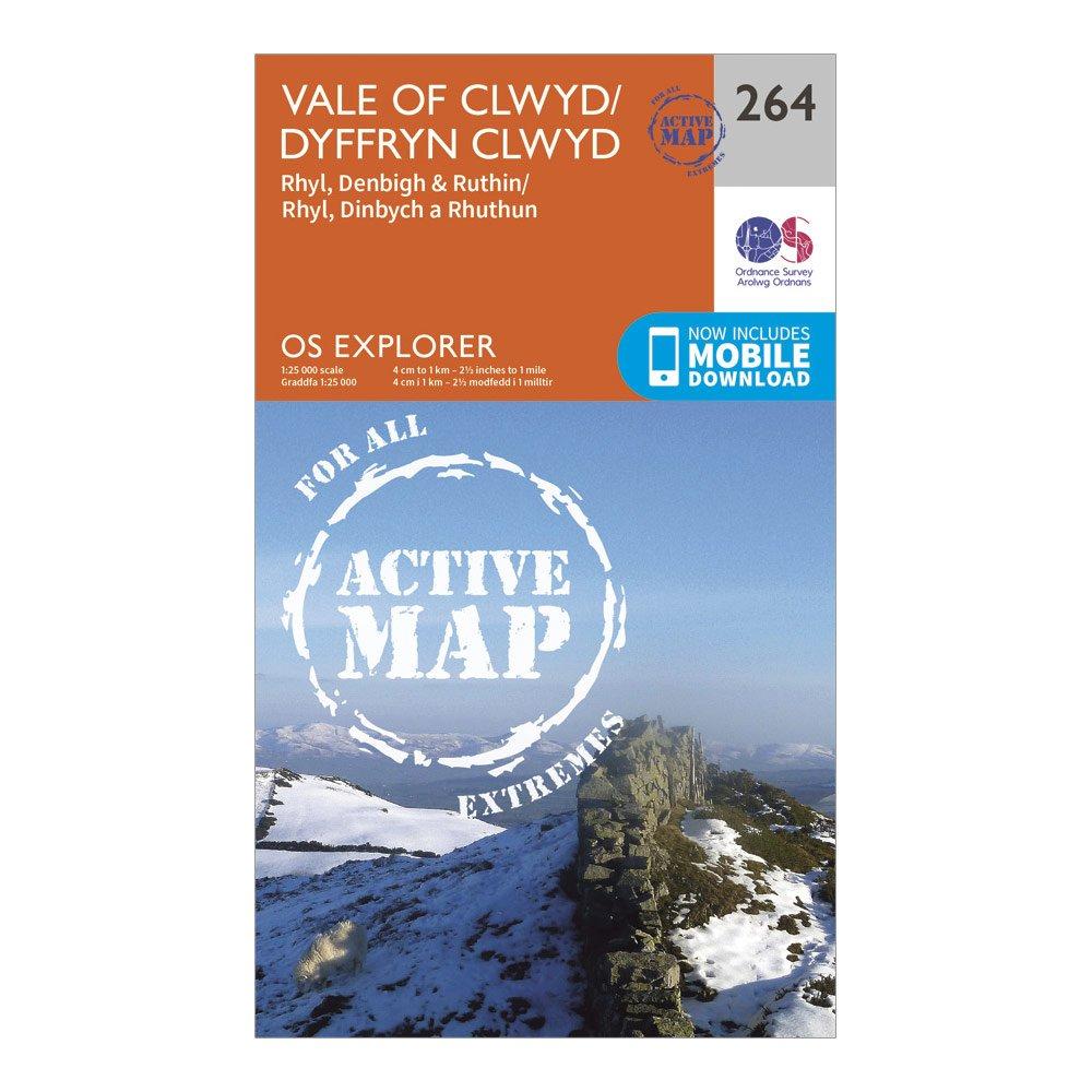 Ordnance Survey Explorer Active 264 Vale Of Clwyd  Rhyl  DenbighandRuthin Map With Digital Version - D/d  D/d
