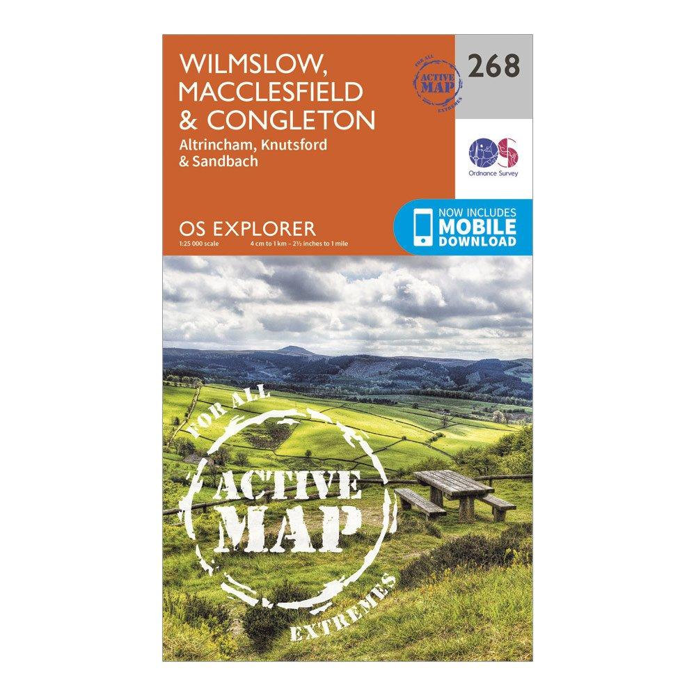 Ordnance Survey Explorer Active 268 Wilmslow  MacclesfieldandCongleton Map With Digital Version - Orange/d  Orange/d