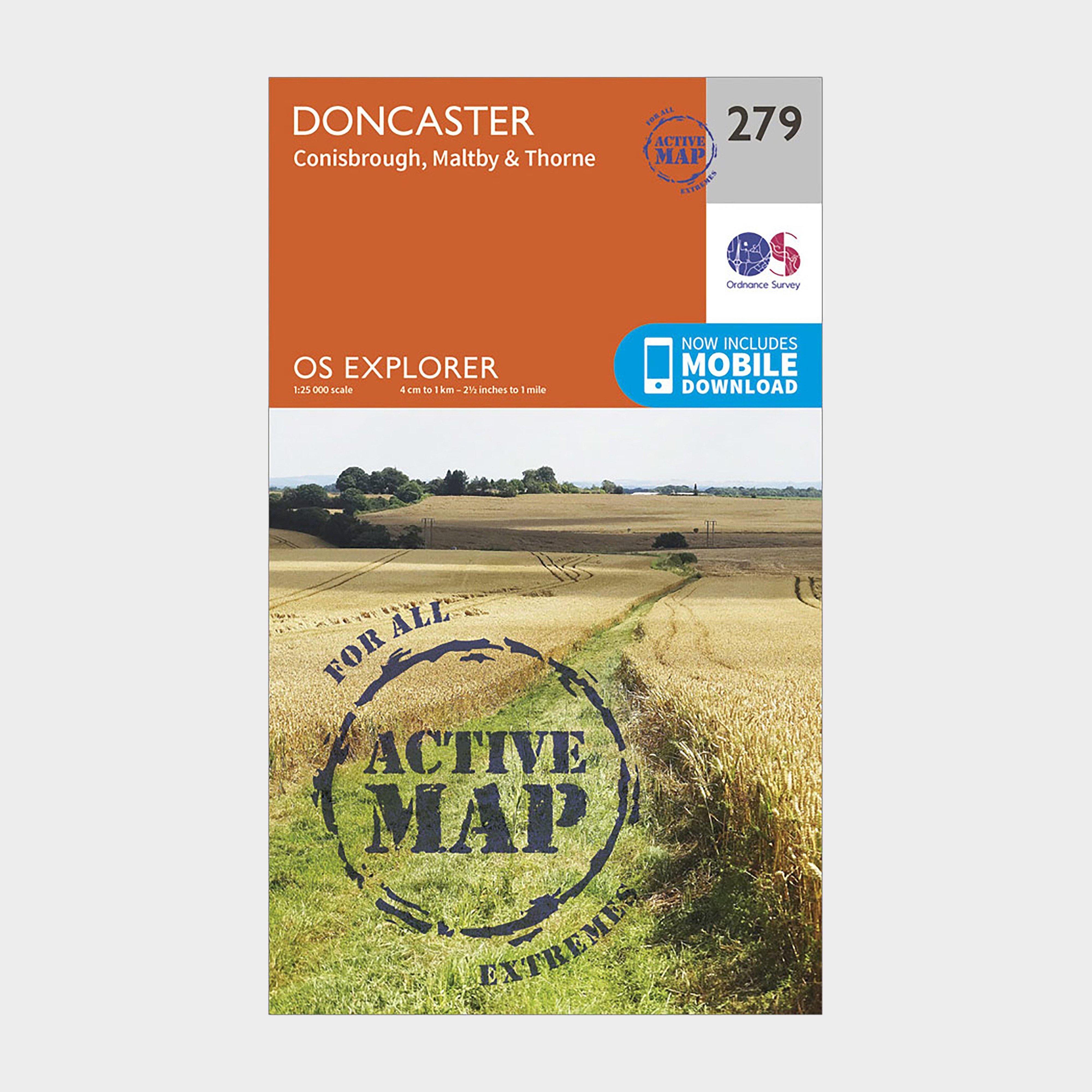 Ordnance Survey Explorer Active 279 Doncaster Map With Digital Version - Orange/d  Orange/d