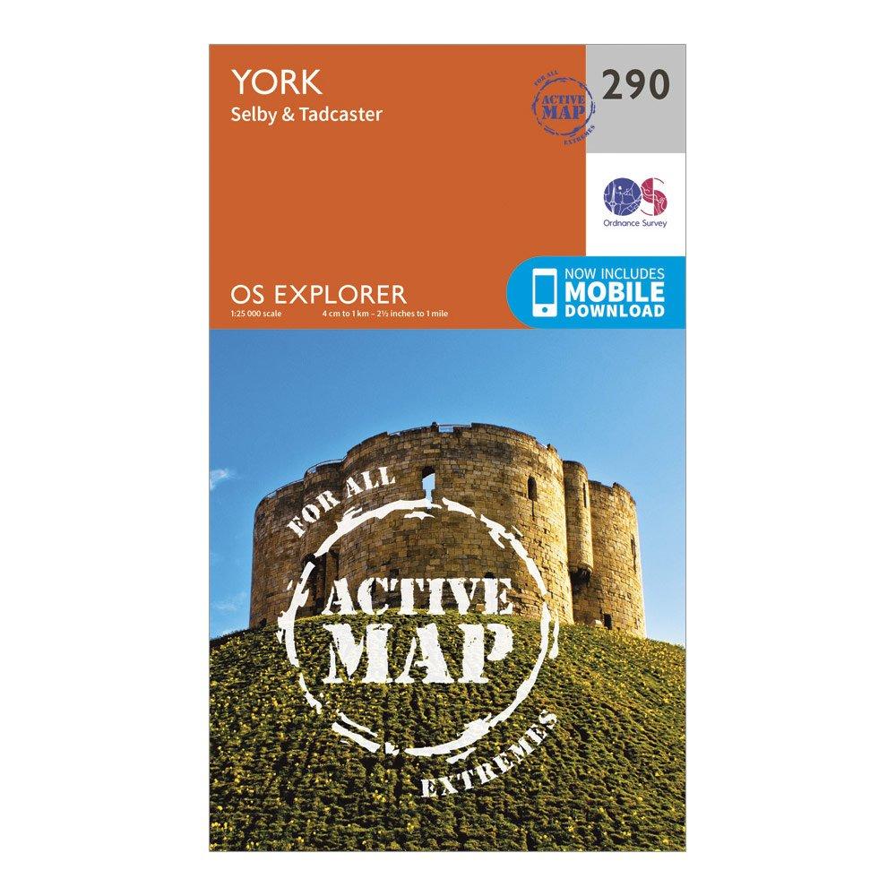 Ordnance Survey Explorer Active 290 York Map With Digital Version - Orange/d  Orange/d
