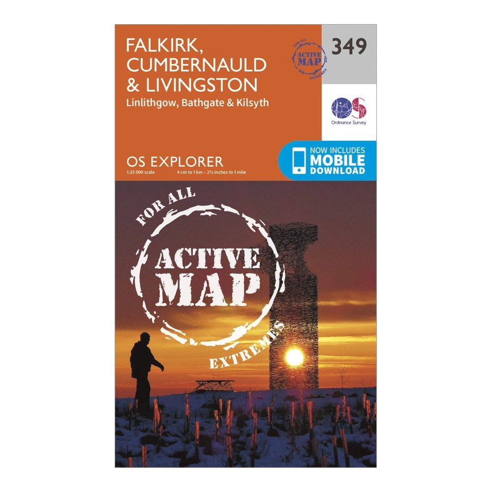 Ordnance Survey Explorer Active 349 Falkirk  CumbernauldandLivingston Map With Digital Version - Orange/d  Orange/d