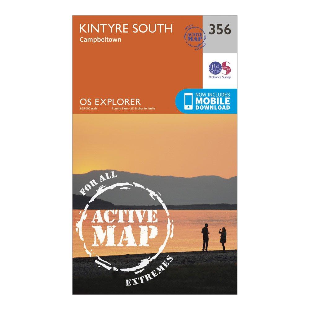 Ordnance Survey Explorer Active 356 Kintyre South Campeltown Map With Digital Version - Orange/d  Orange/d