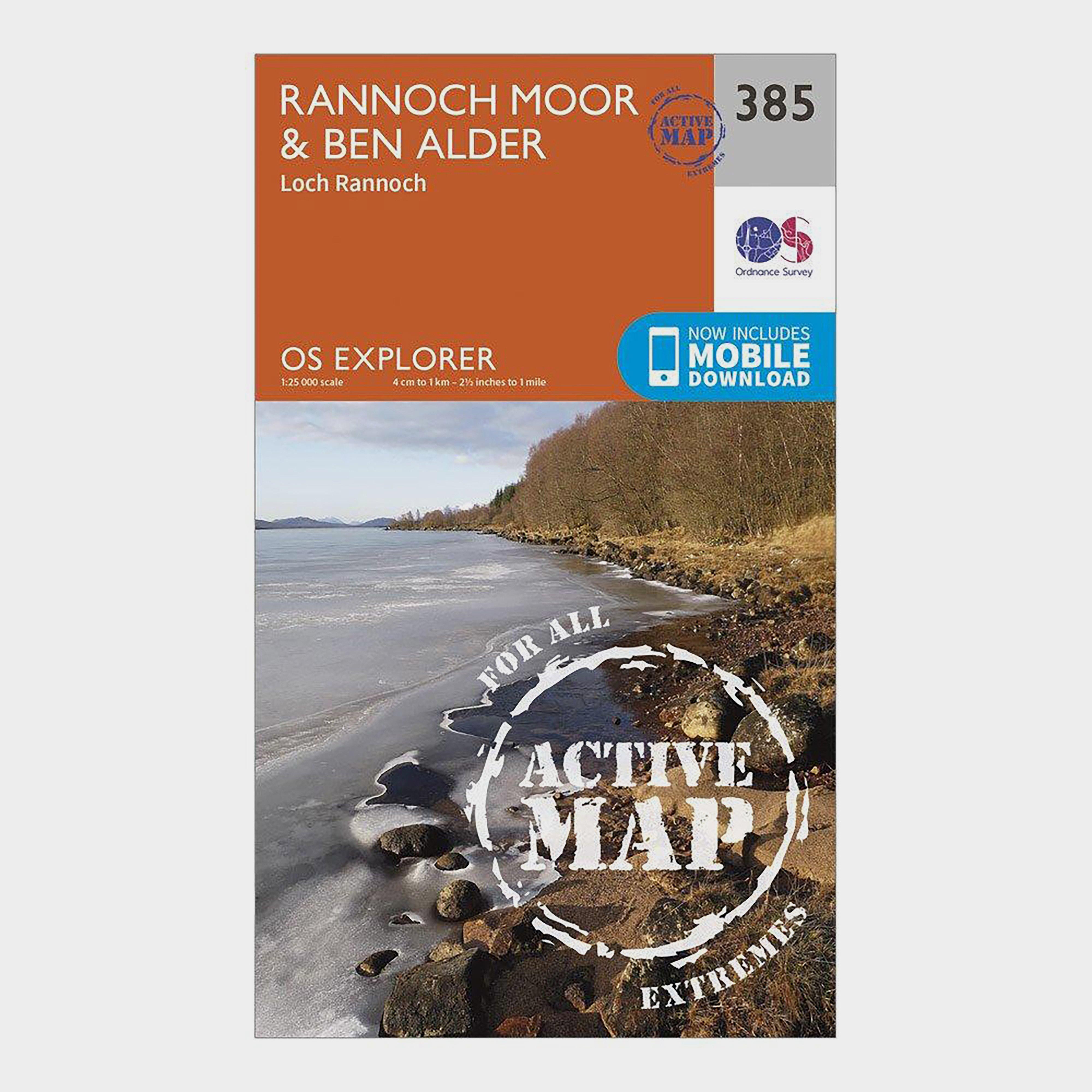 Ordnance Survey Explorer Active 385 Rannoch MoorandBen Alder Map With Digital Version - Orange/d  Orange/d