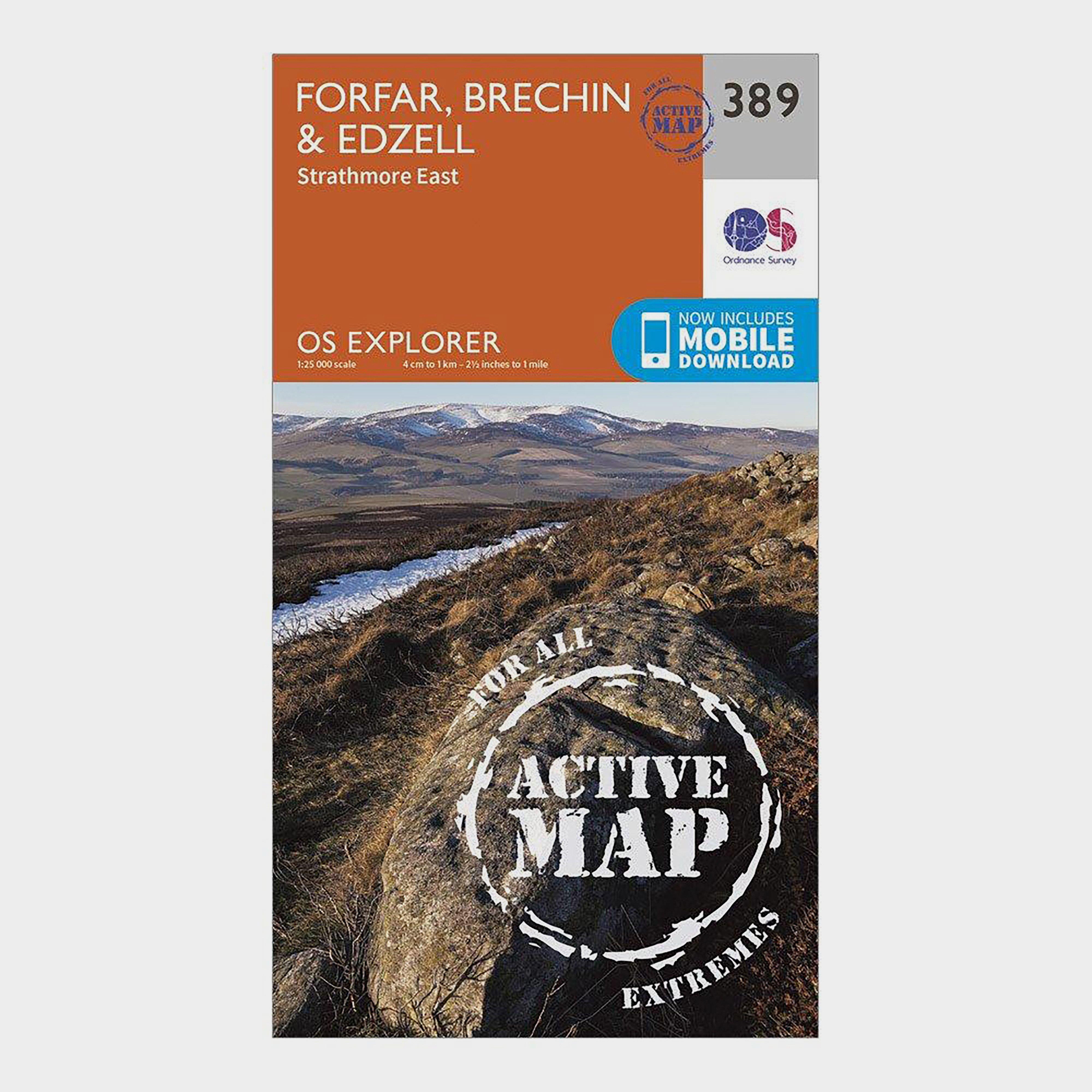 Ordnance Survey Explorer Active 389 Forfar  BrechinandEdzell Map With Digital Version - Orange/d  Orange/d