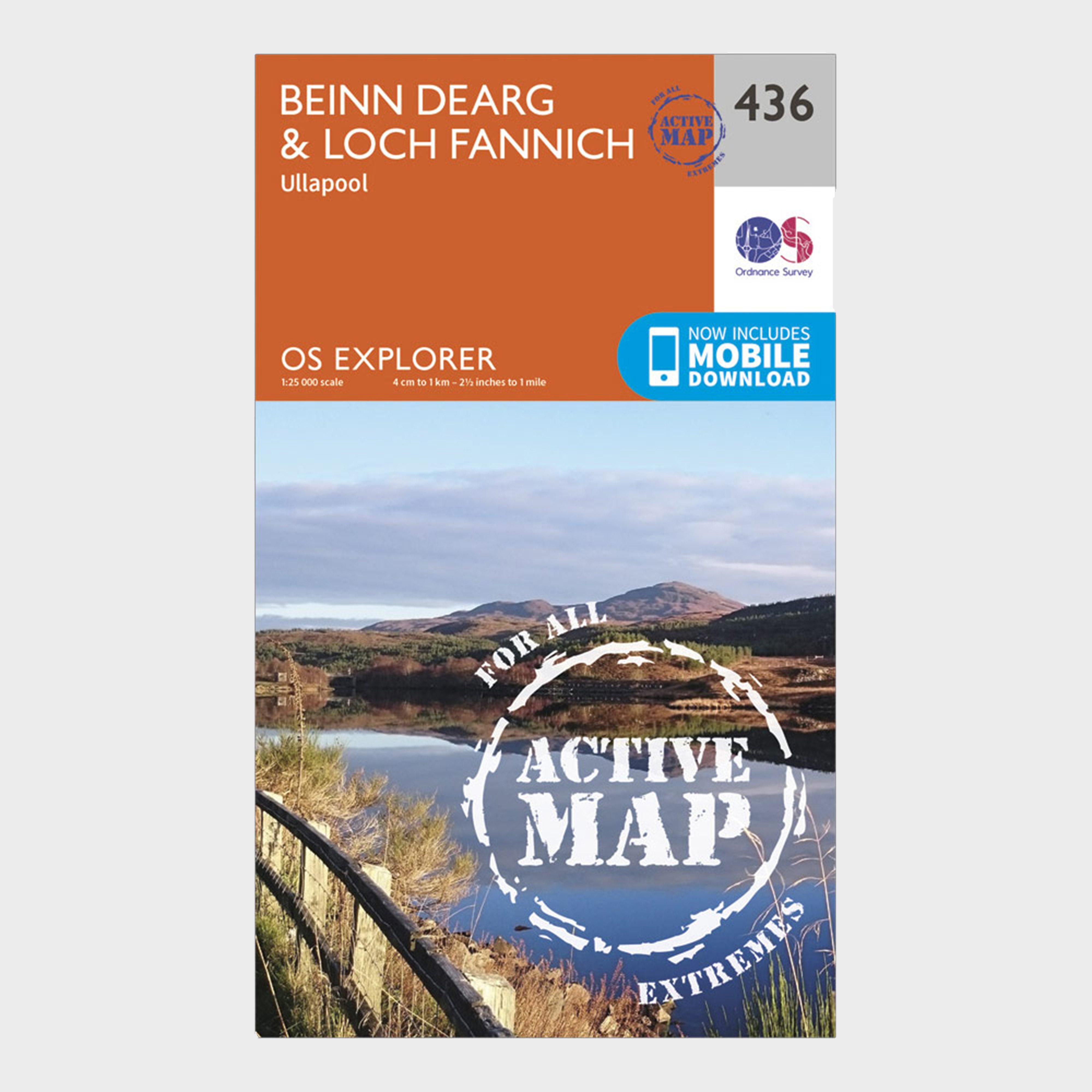 Ordnance Survey Explorer Active 436 Beinn DeargandLoch Fannich Map With Digital Version - Orange/d  Orange/d