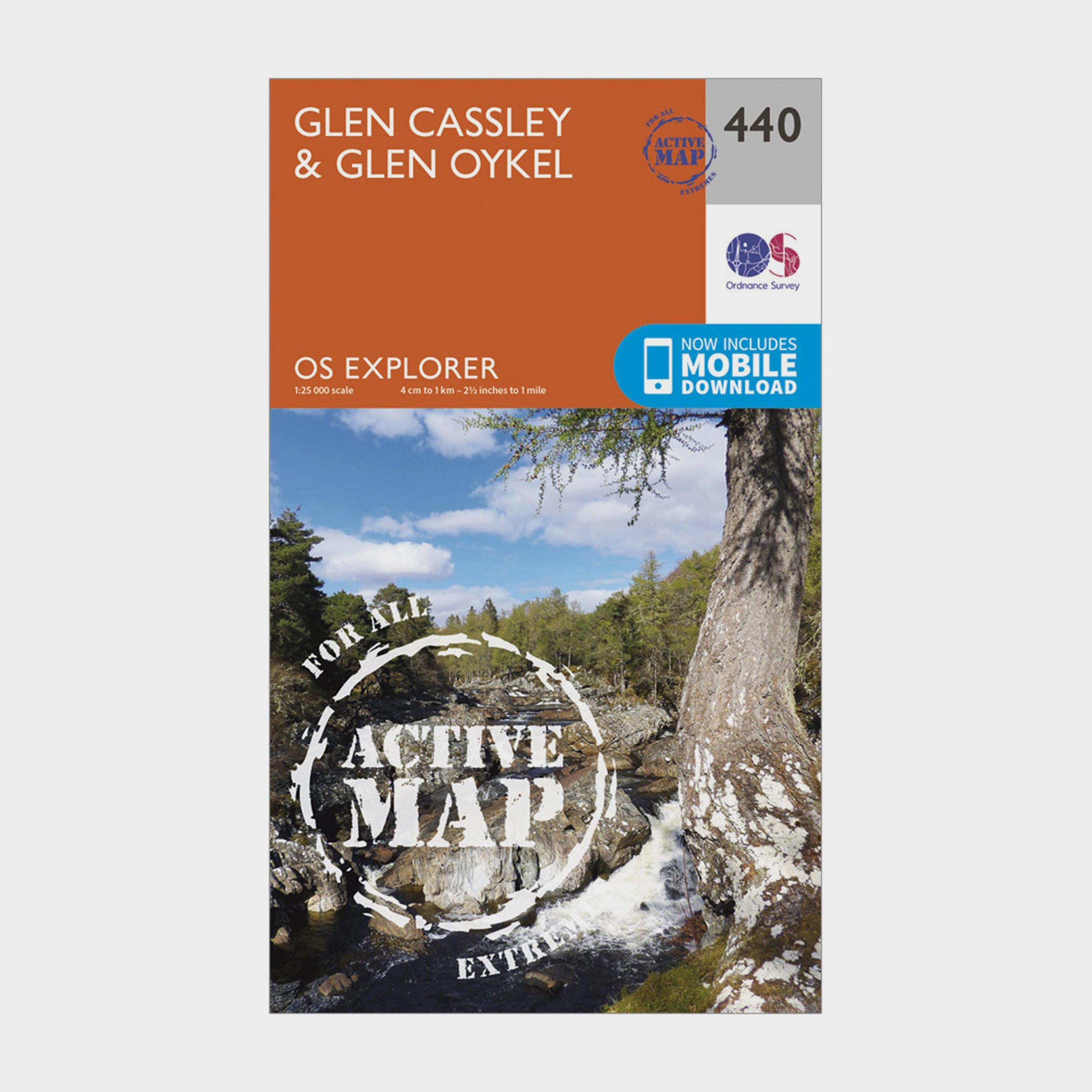 Ordnance Survey Explorer Active 440 Glen CassleyandGlen Oykel Map With Digital Version - Orange/d  Orange/d