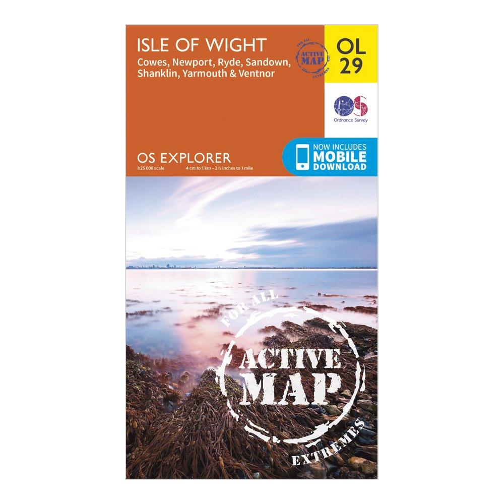 Ordnance Survey Explorer Active Ol 29 Isle Of Wight Map - Orange/d  Orange/d