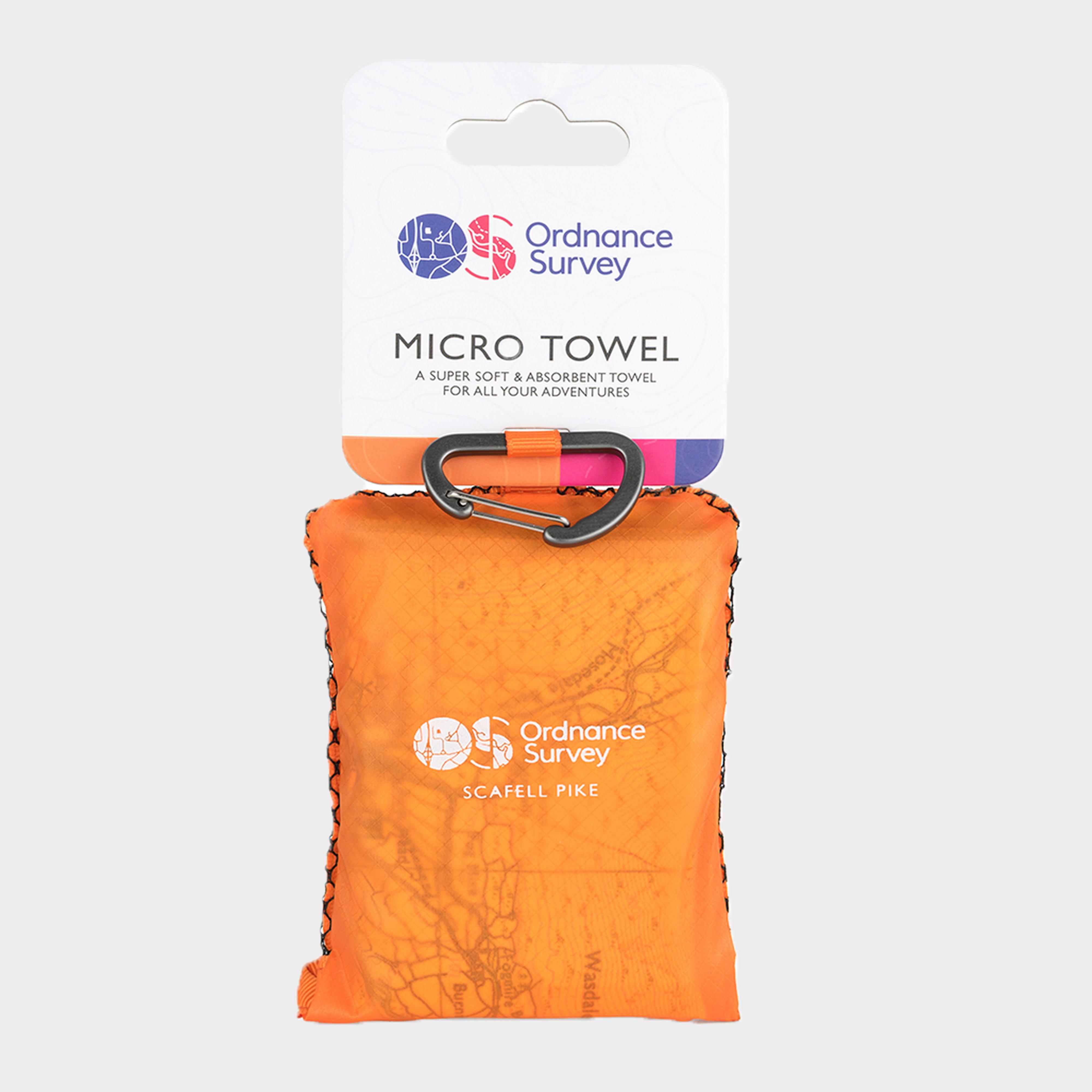 Ordnance Survey Lake District Micro Towel - Orange/cream  Orange/cream