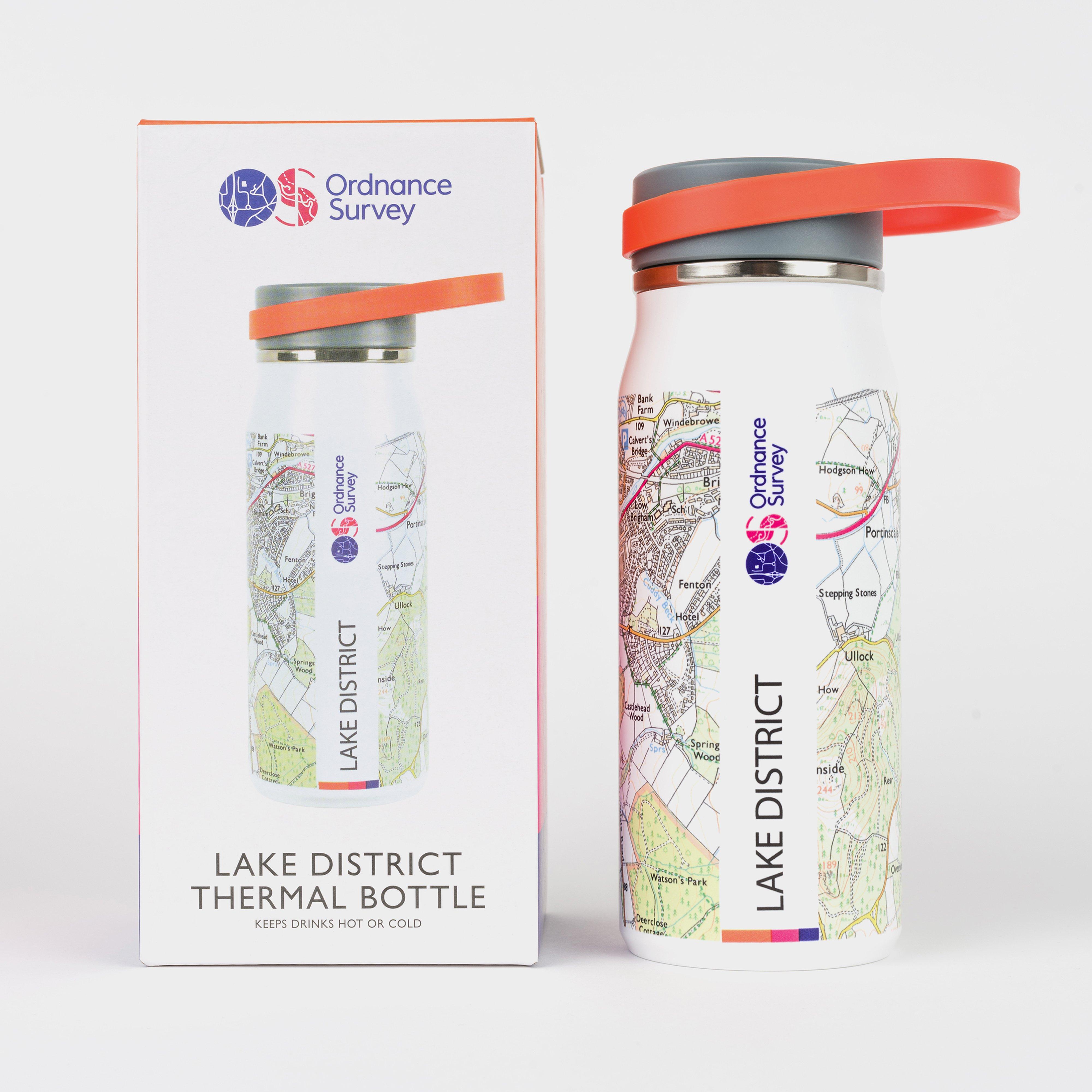 Ordnance Survey Lake District Thermal Bottle - White/white  White/white