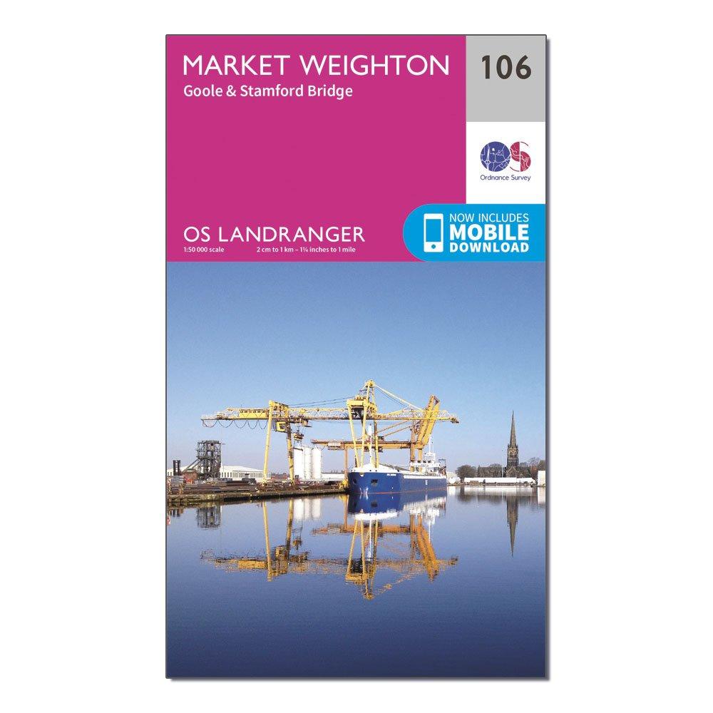 Ordnance Survey Landranger 106 Market Weighton  GooleandStamford Bridge Map With Digital Version - Pink/d  Pink/d