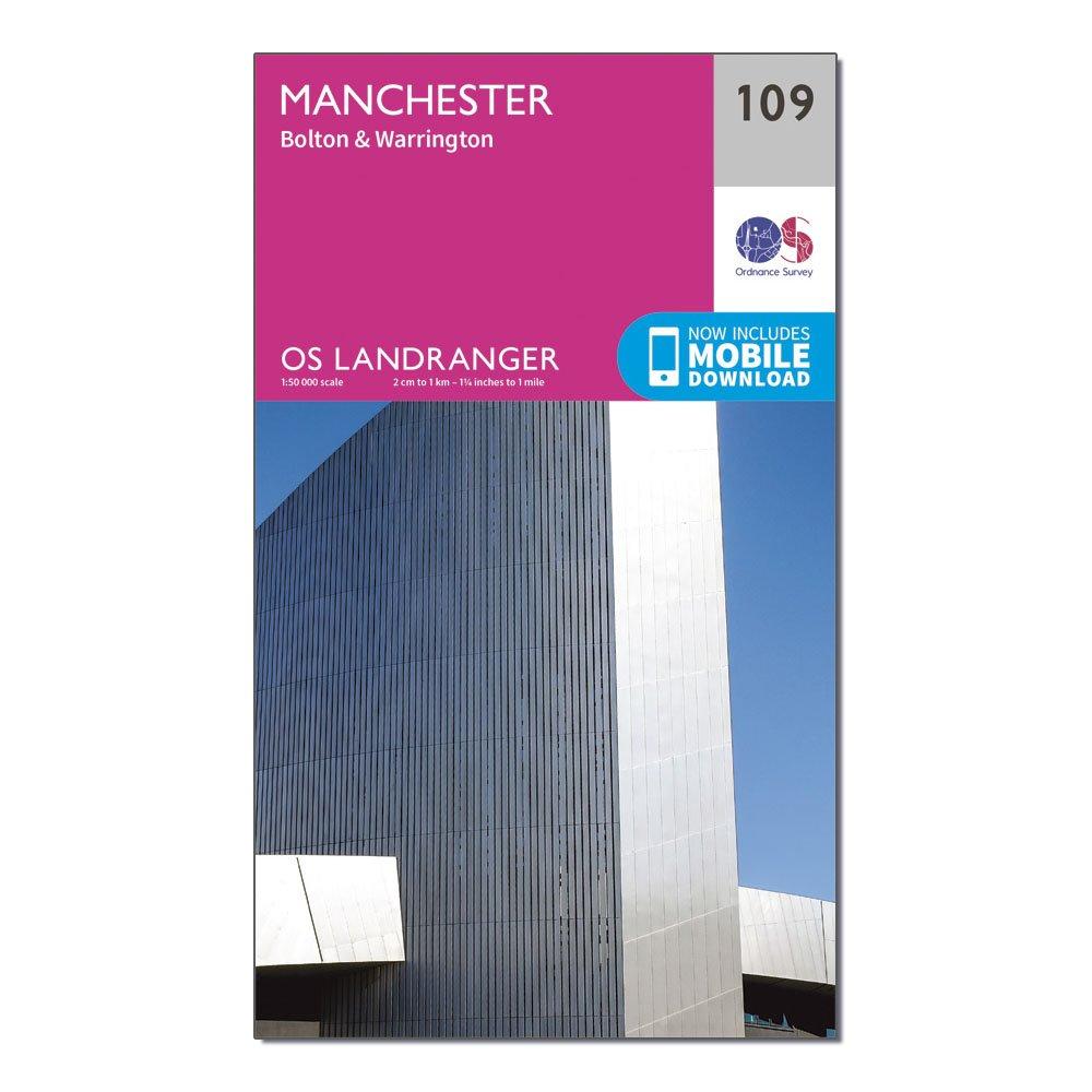 Ordnance Survey Landranger 109 Manchester  BoltonandWarrington Map With Digital Version - Pink/d  Pink/d