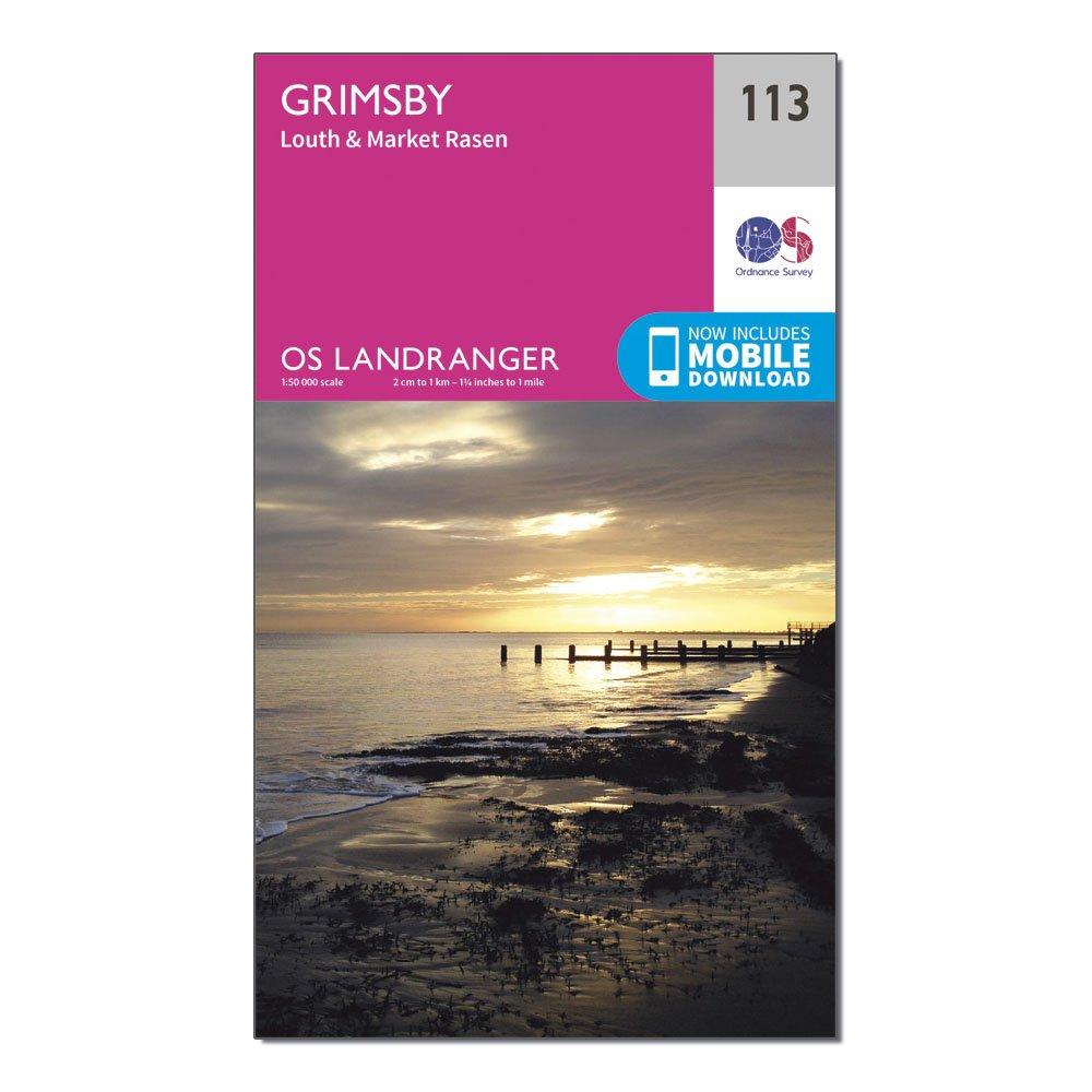 Ordnance Survey Landranger 113 Grimsby Map - Pink/d  Pink/d