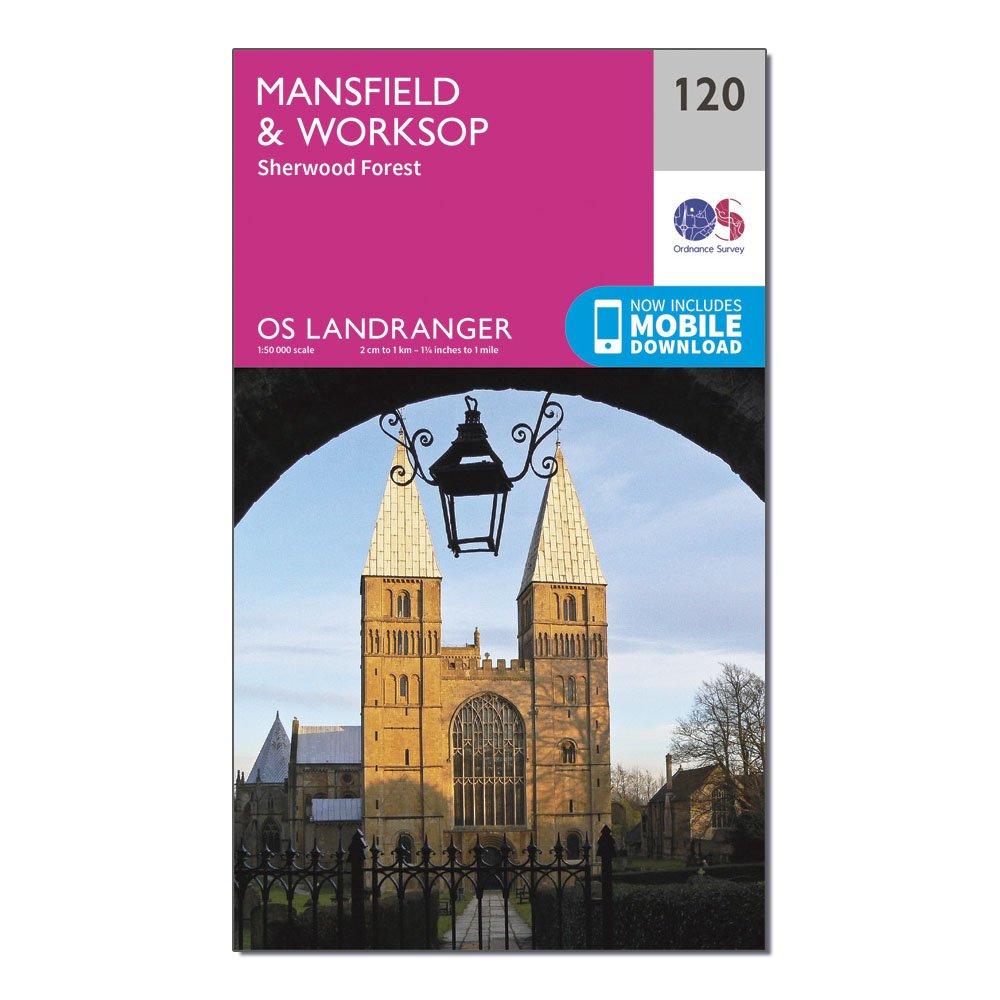 Ordnance Survey Landranger 120 MansfieldandWorksop  Sherwood Forest Map With Digital Version - Pink/d  Pink/d