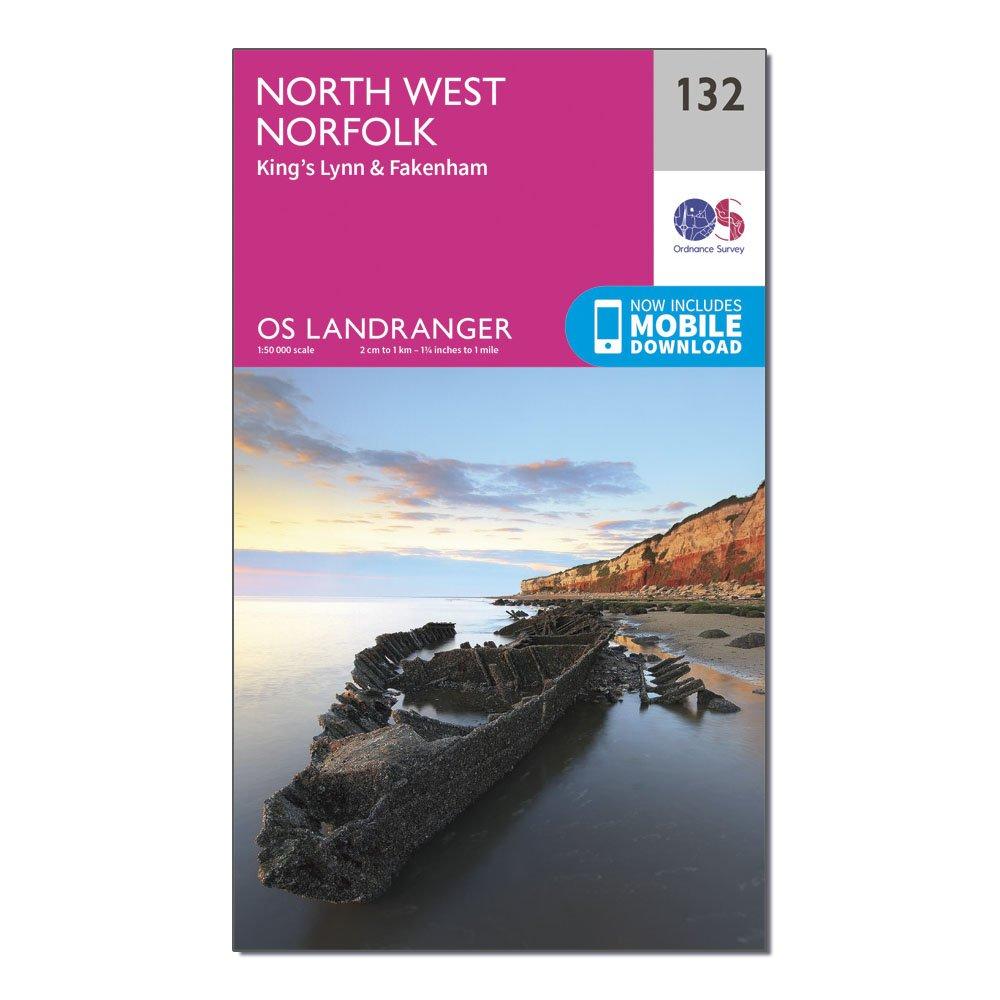 Ordnance Survey Landranger 132 North West Norfolk  Kings LynnandFakenham Map With Digital Version - Pink/d  Pink/d