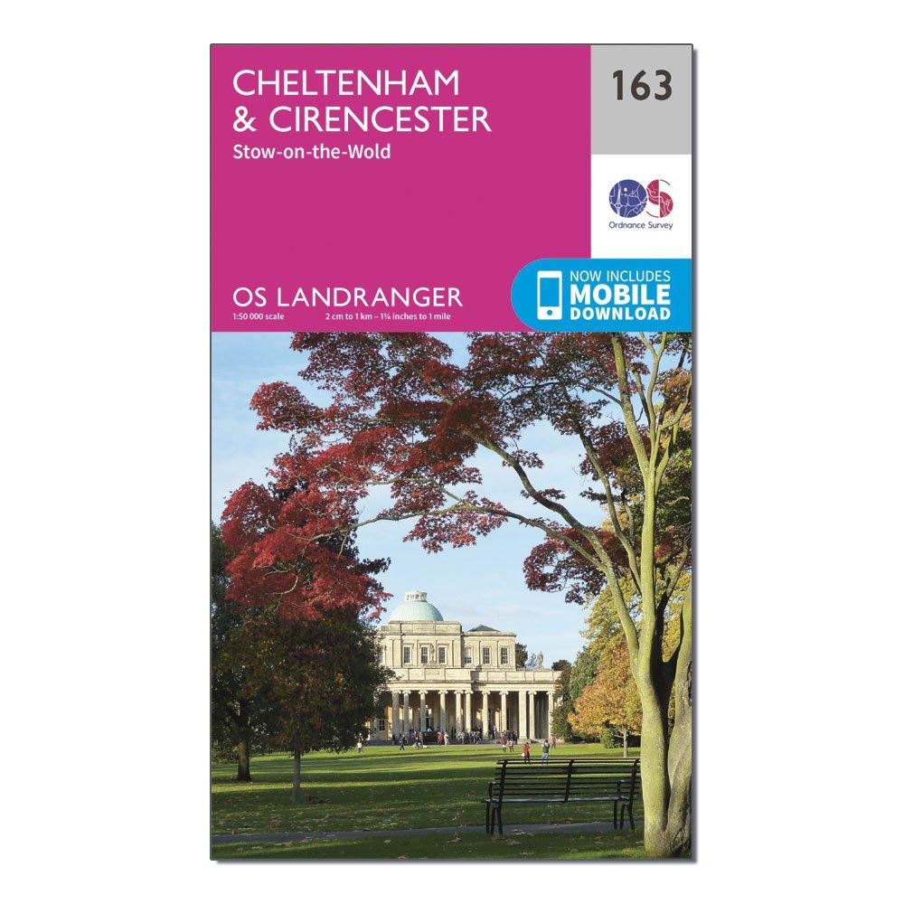 Ordnance Survey Landranger 163 CheltenhamandCirencester  Stow-on-the-wold Map With Digital Version - Pink/d  Pink/d
