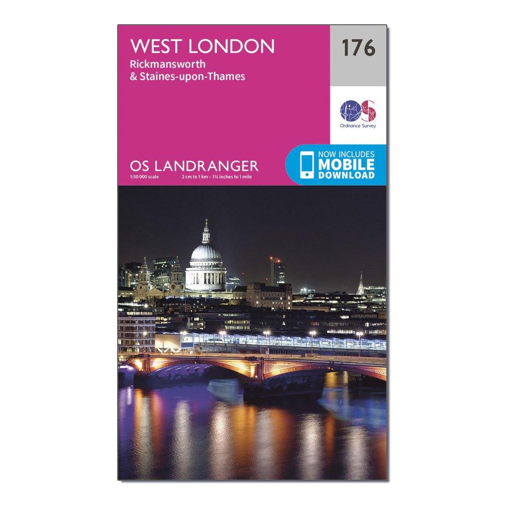 Ordnance Survey Landranger 166 West London Map - Pink/d  Pink/d