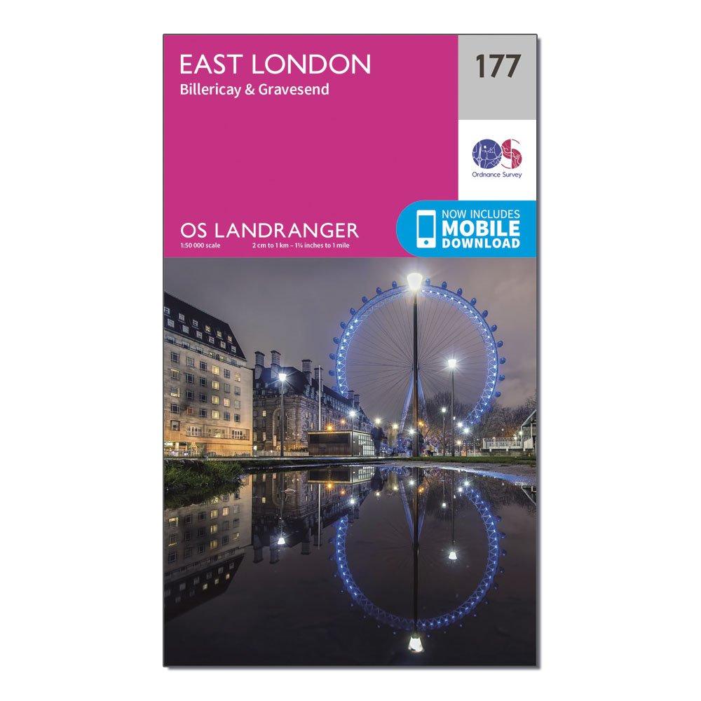 Ordnance Survey Landranger 177 East London Map - Pink/d  Pink/d