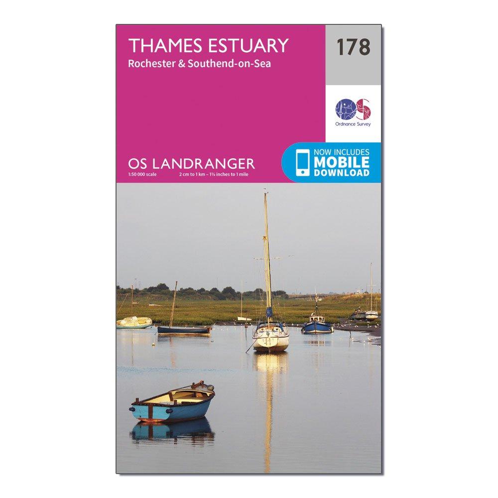 Ordnance Survey Landranger 178 Thames Estuary Map - Pink/pink  Pink/pink