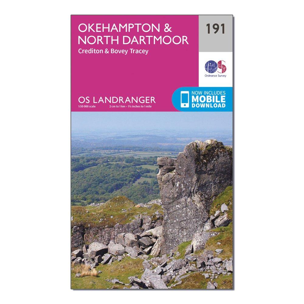 Ordnance Survey Landranger 191 OkehamptonandNorth Dartmoor Map - Pink/d  Pink/d