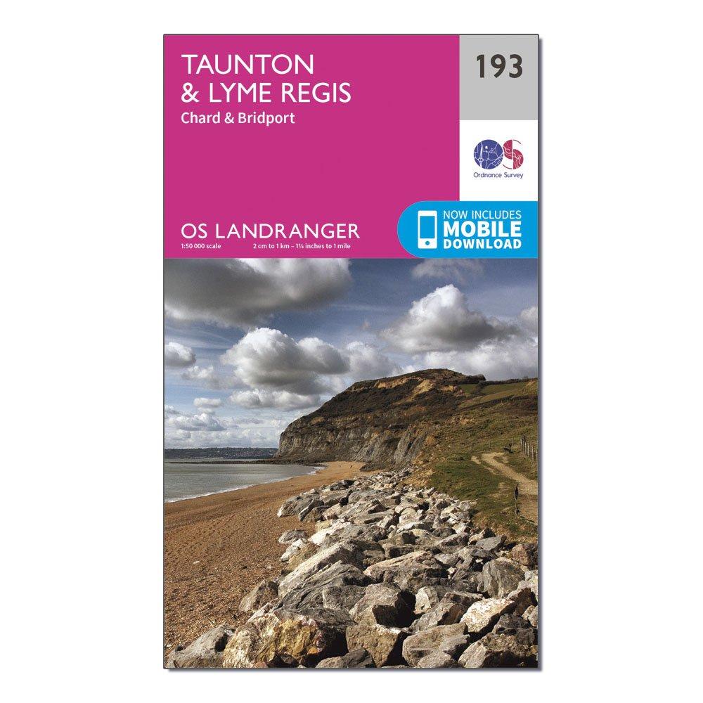 Ordnance Survey Landranger 193 TauntonandLyme Regis  ChardandBridport Map With Digital Version - Pink/d  Pink/d