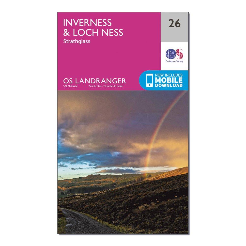 Ordnance Survey Landranger 26 InvernessandLoch Ness  Strathglass Map With Digital Version - Pink/d  Pink/d