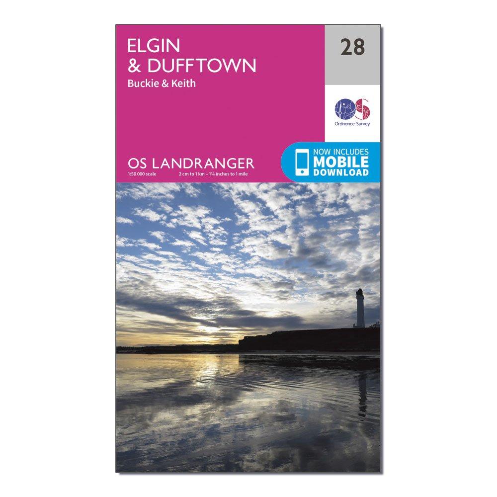 Ordnance Survey Landranger 28 Elgin  Dufftown  BuckieandKeith Map With Digital Version - Pink/d  Pink/d