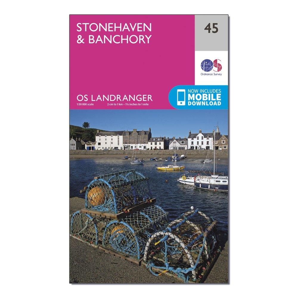 Ordnance Survey Landranger 45 StonehavenandBanchory Map With Digital Version - Pink/d  Pink/d