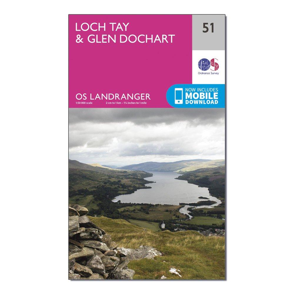 Ordnance Survey Landranger 51 Loch TayandGlen Dochart Map - Pink/d  Pink/d