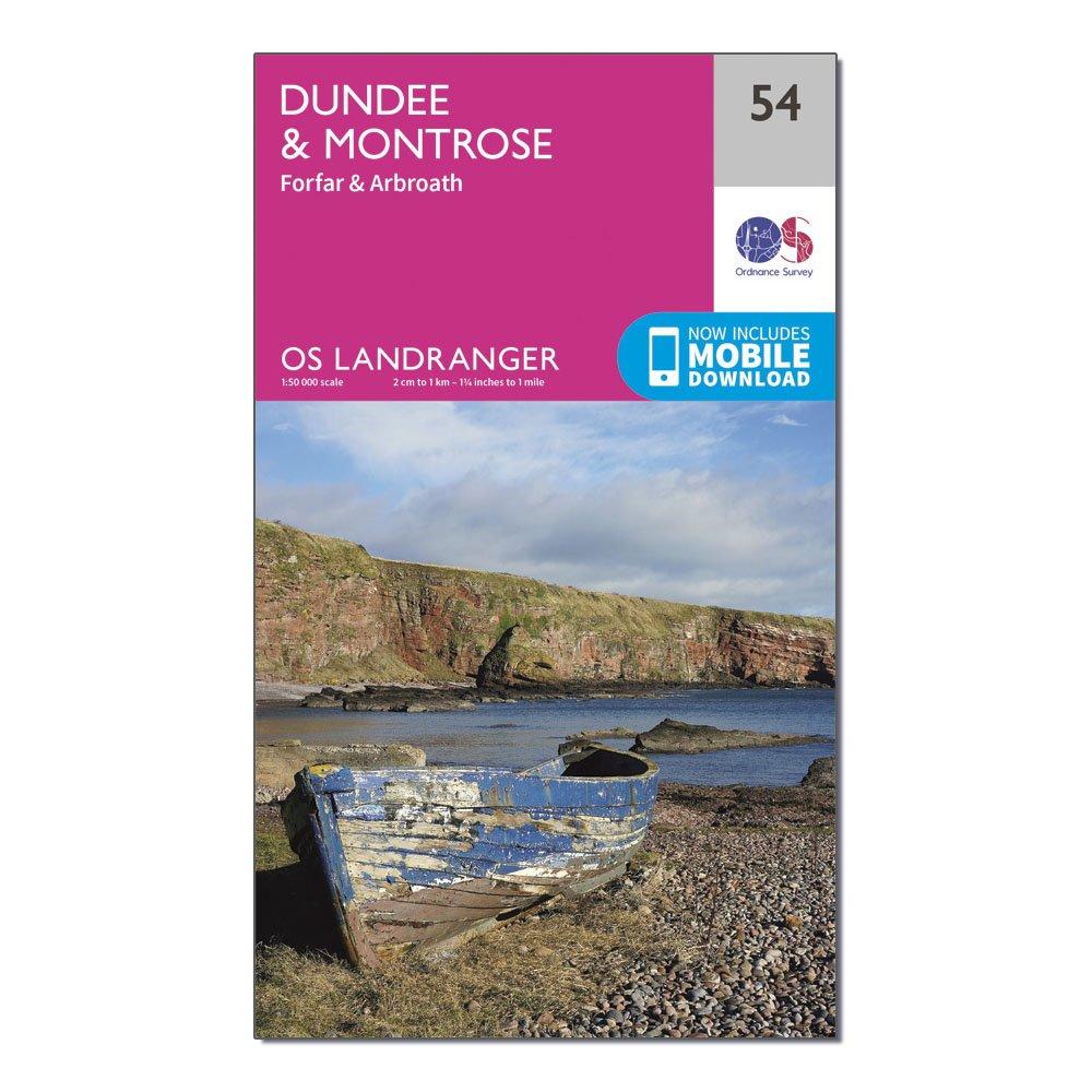 Ordnance Survey Landranger 54 DundeeandMontrose  ForfarandArbroath Map With Digital Version - Pink/d  Pink/d