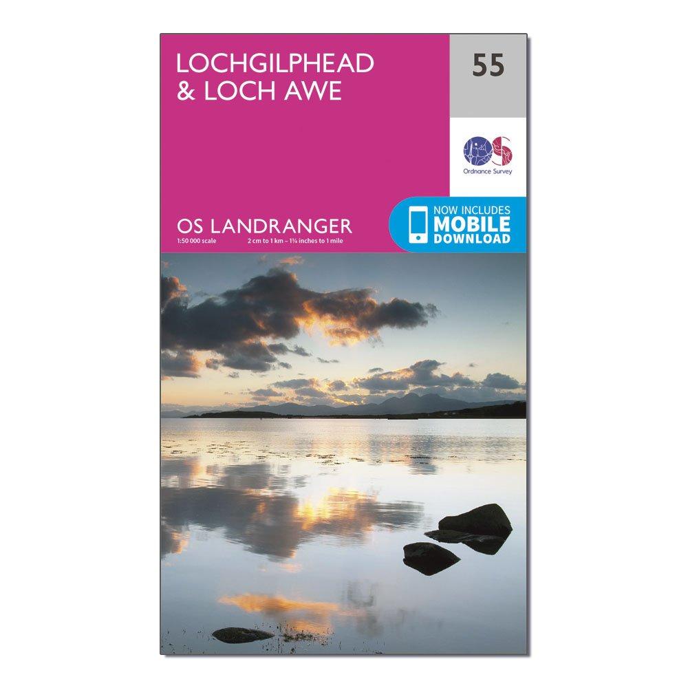 Ordnance Survey Landranger 55 LochgilpheadandLoch Awe Map With Digital Version - Pink/d  Pink/d