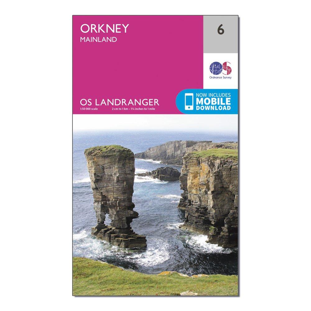 Ordnance Survey Landranger 6 Orkney  Mainland Map With Digital Version - Pink/d  Pink/d