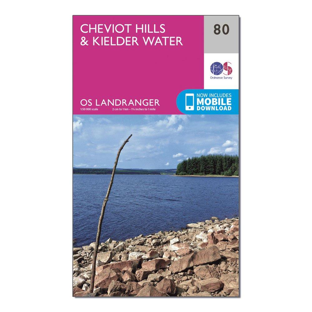 Ordnance Survey Landranger 80 Cheviot HillsandKielder Water Map - Pink/d  Pink/d