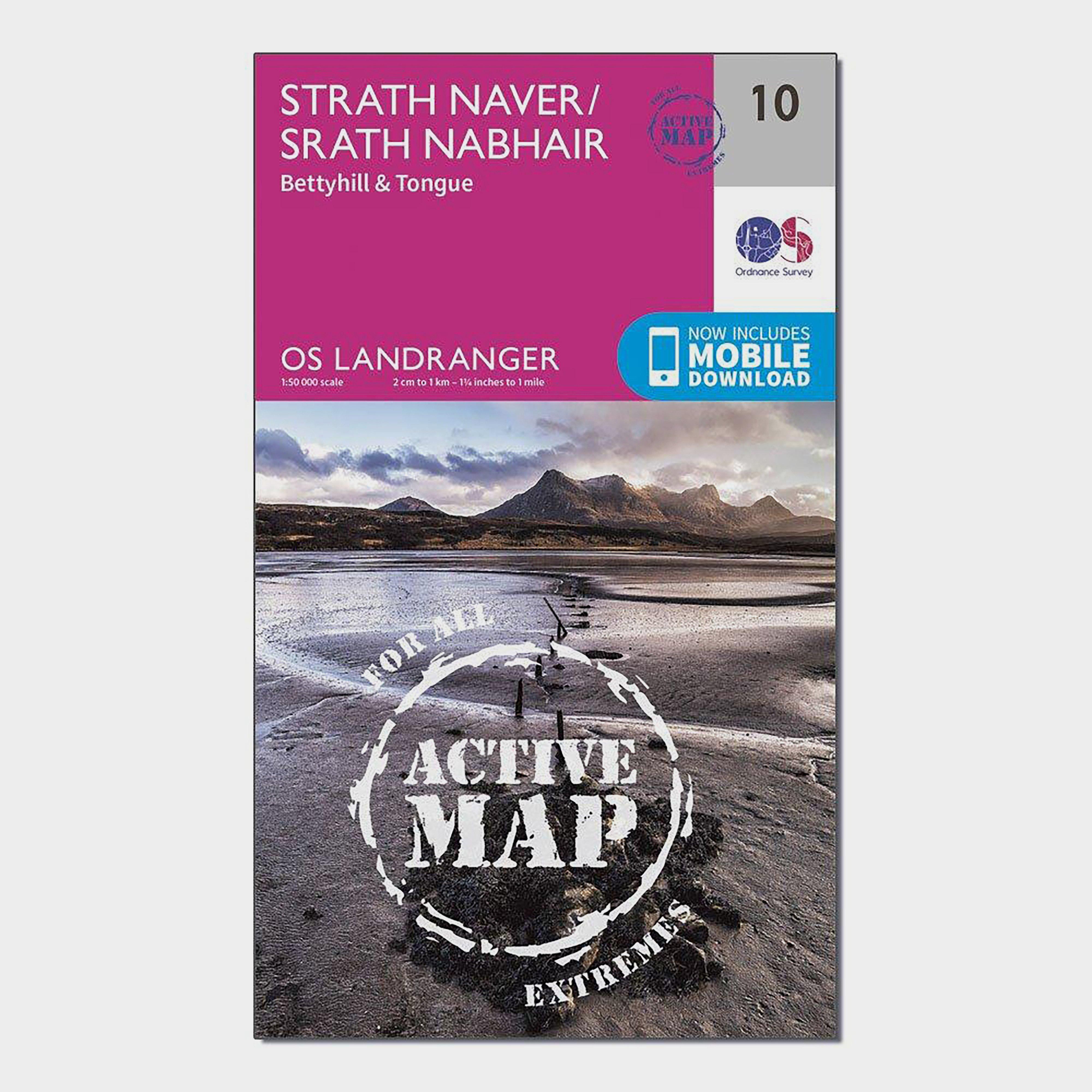 Ordnance Survey Landranger Active 10 Strathnaver  BettyhillandTongue Map With Digital Version - Pink/d  Pink/d