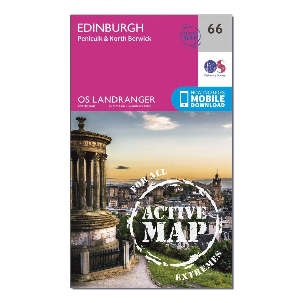 Ordnance Survey Landranger Active 66 Edinburgh  PenicuikandNorth Berwick Map With Digital Version - D/d  D/d