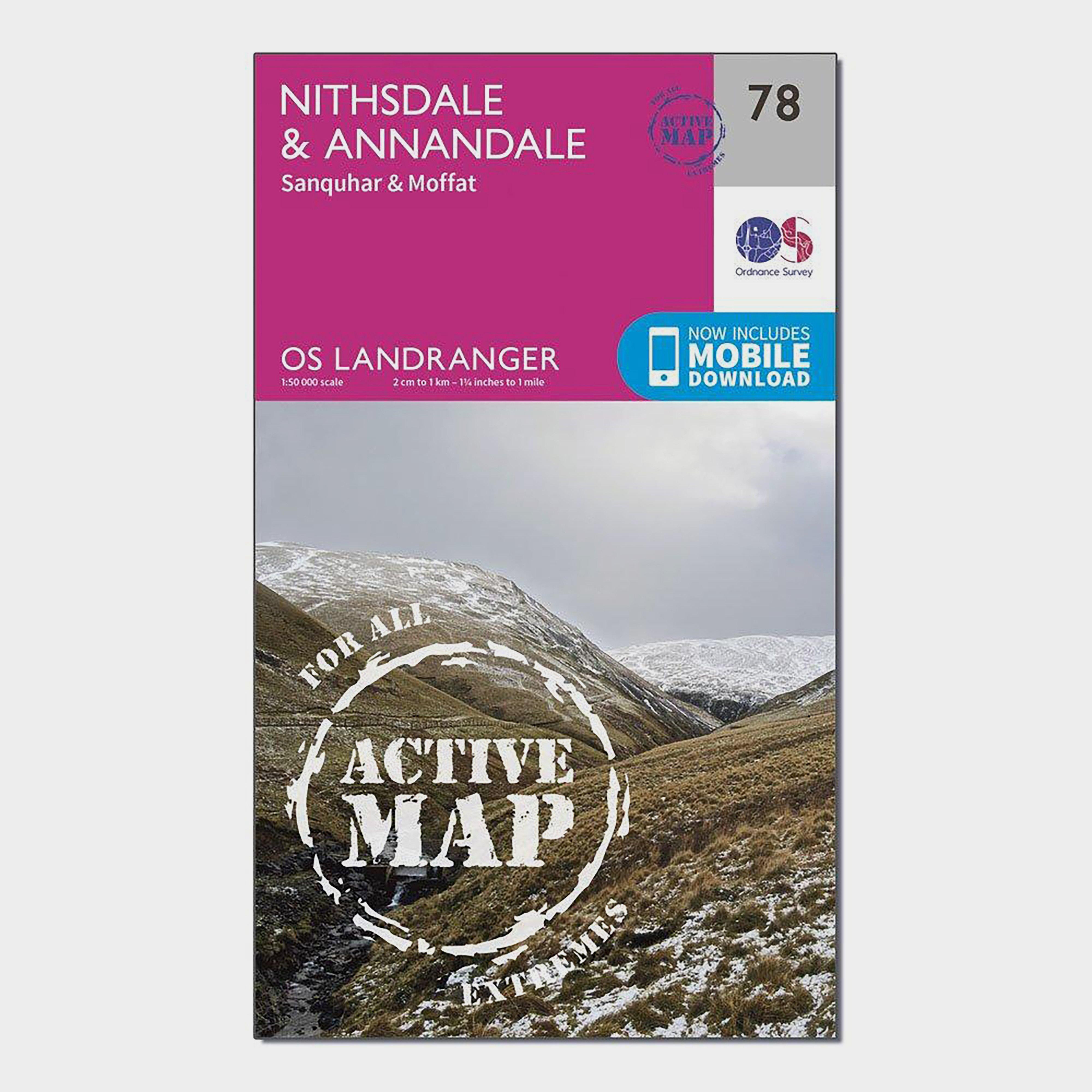 Ordnance Survey Landranger Active 78 NithsdaleandAnnandale  SanquharandMoffat Map With Digital Version - Pink/d  Pink/d