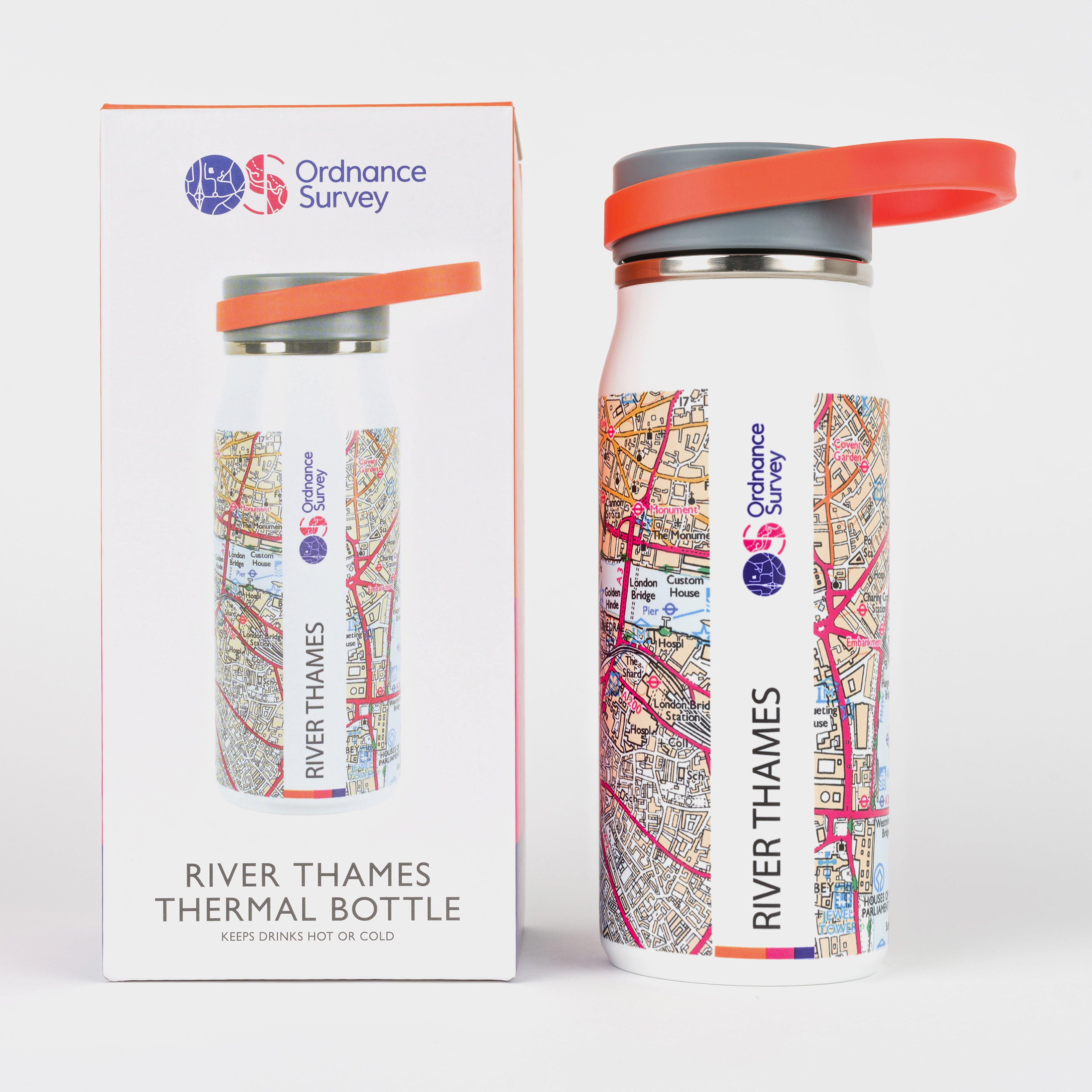 Ordnance Survey River Thames Thermal Bottle - White/white  White/white
