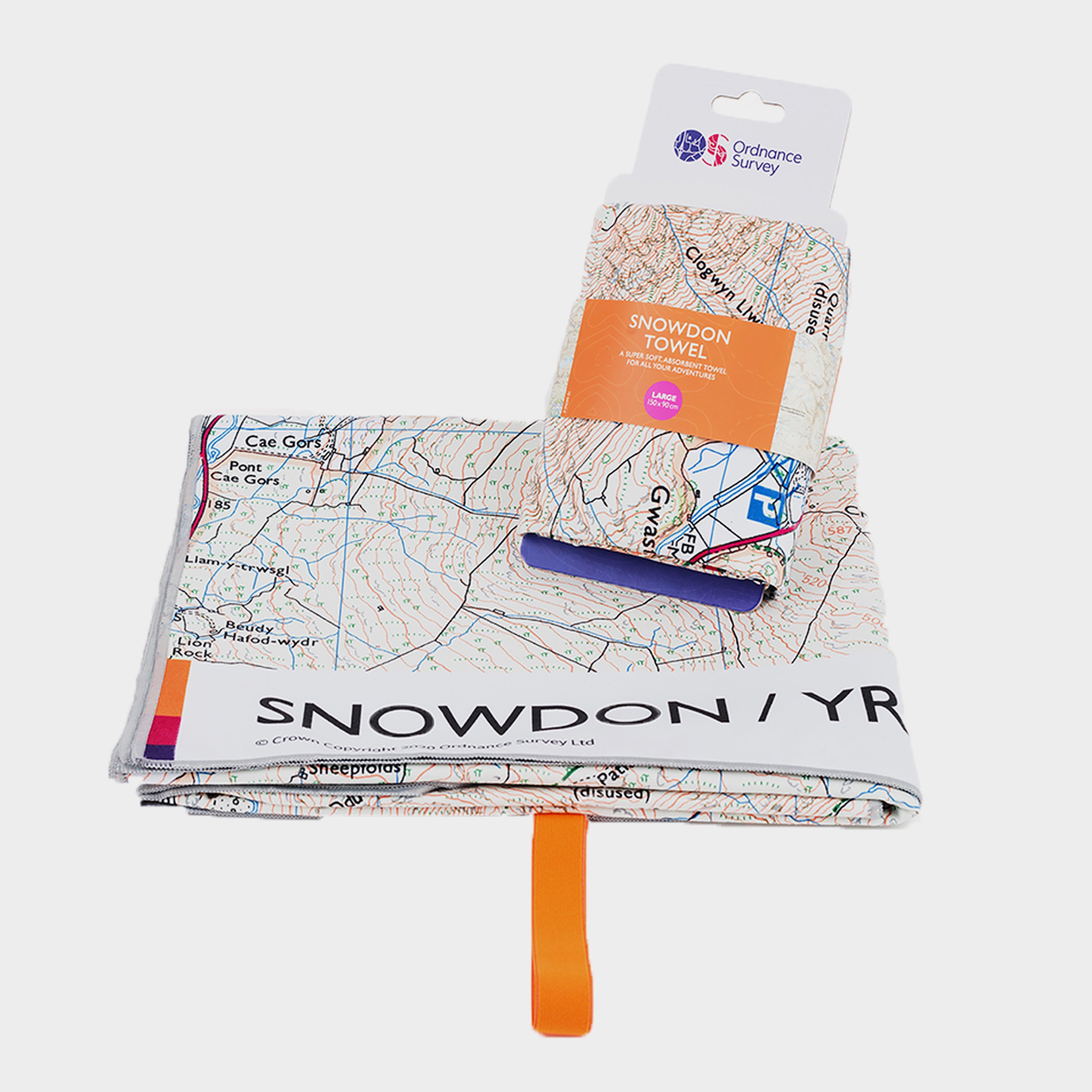 Ordnance Survey Snowdon Large Travel Towel - White/white  White/white