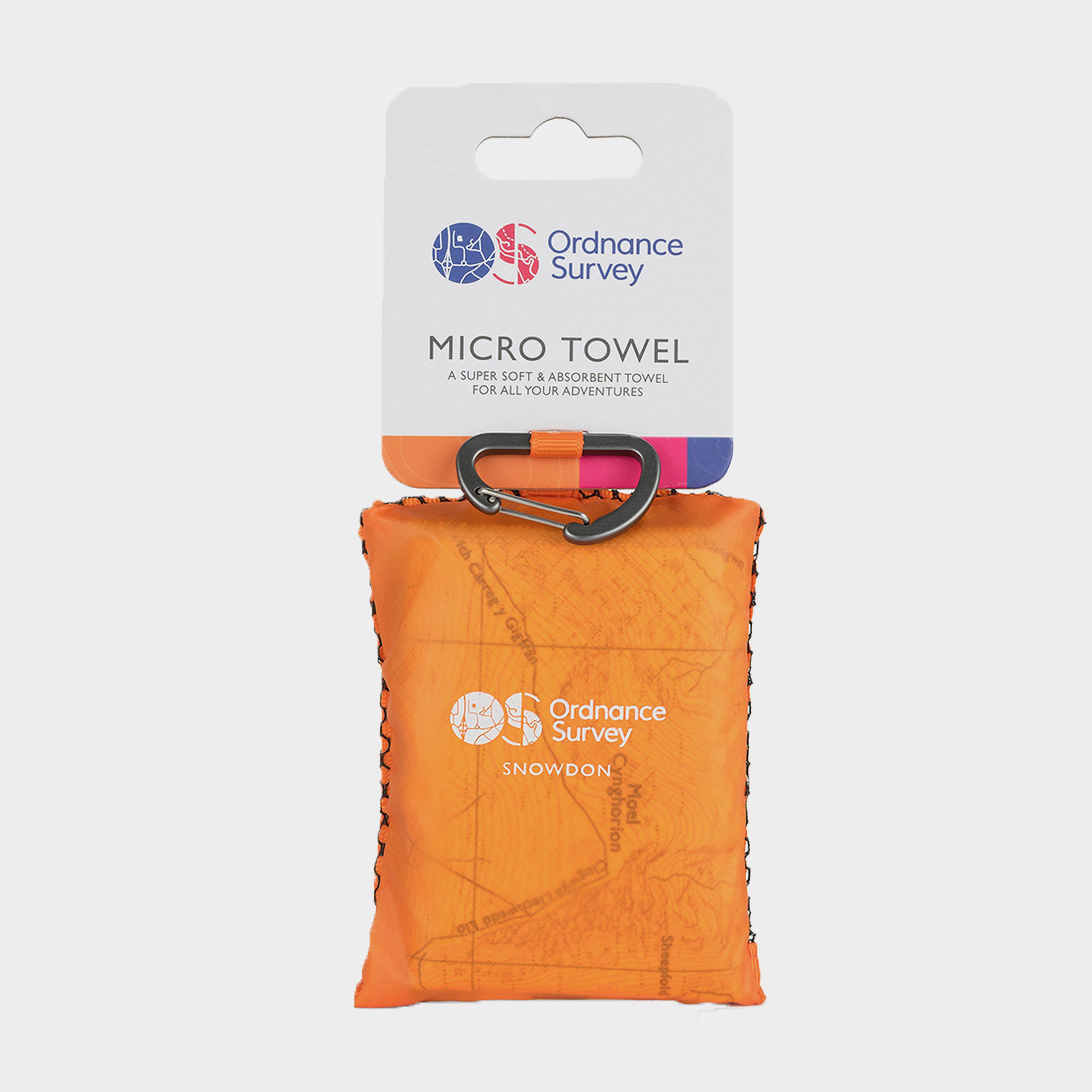 Ordnance Survey Snowdonia Micro Towel - Orange/cream  Orange/cream