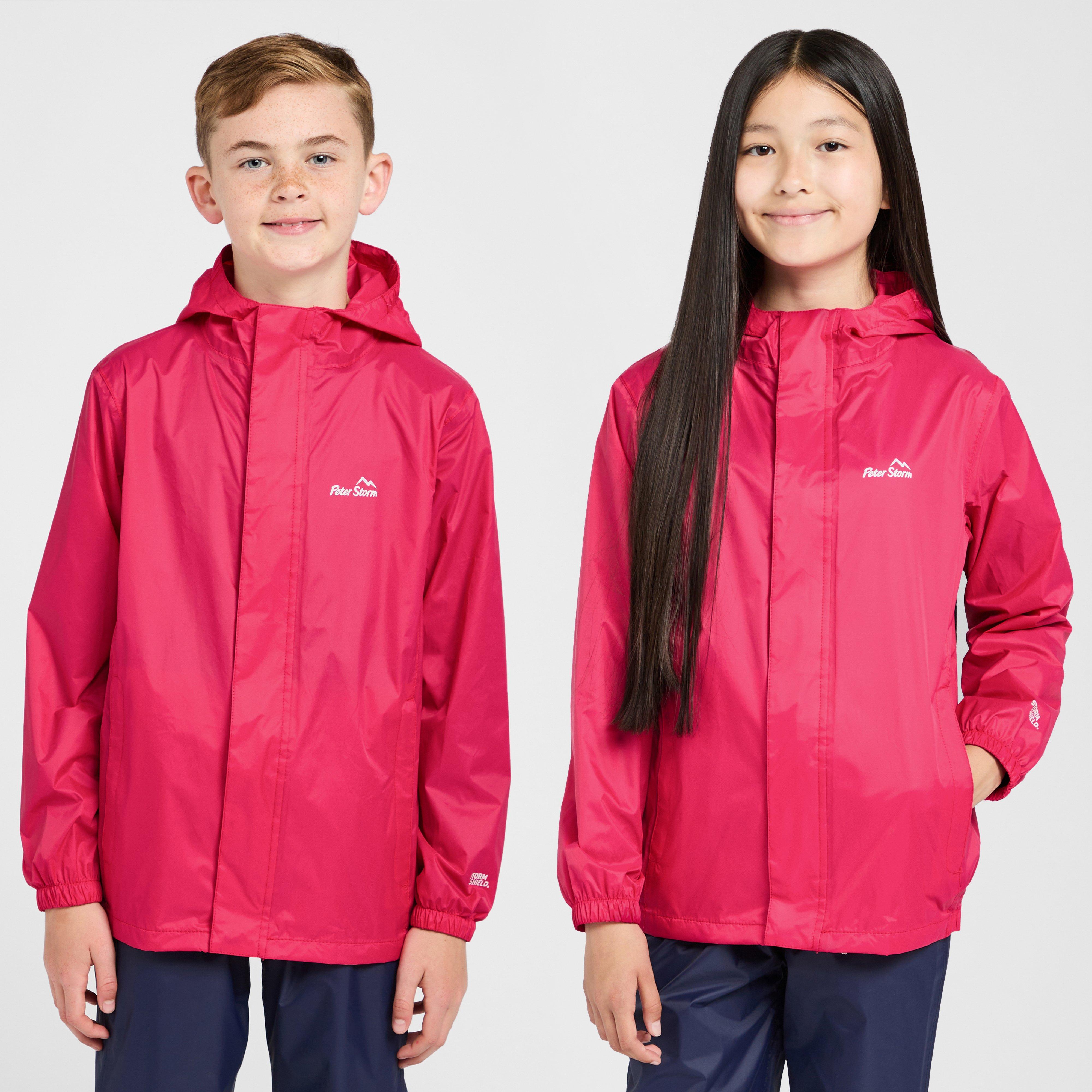 Peter Storm Kids Hooded Packable Waterproof Jacket - Pink/pink  Pink/pink