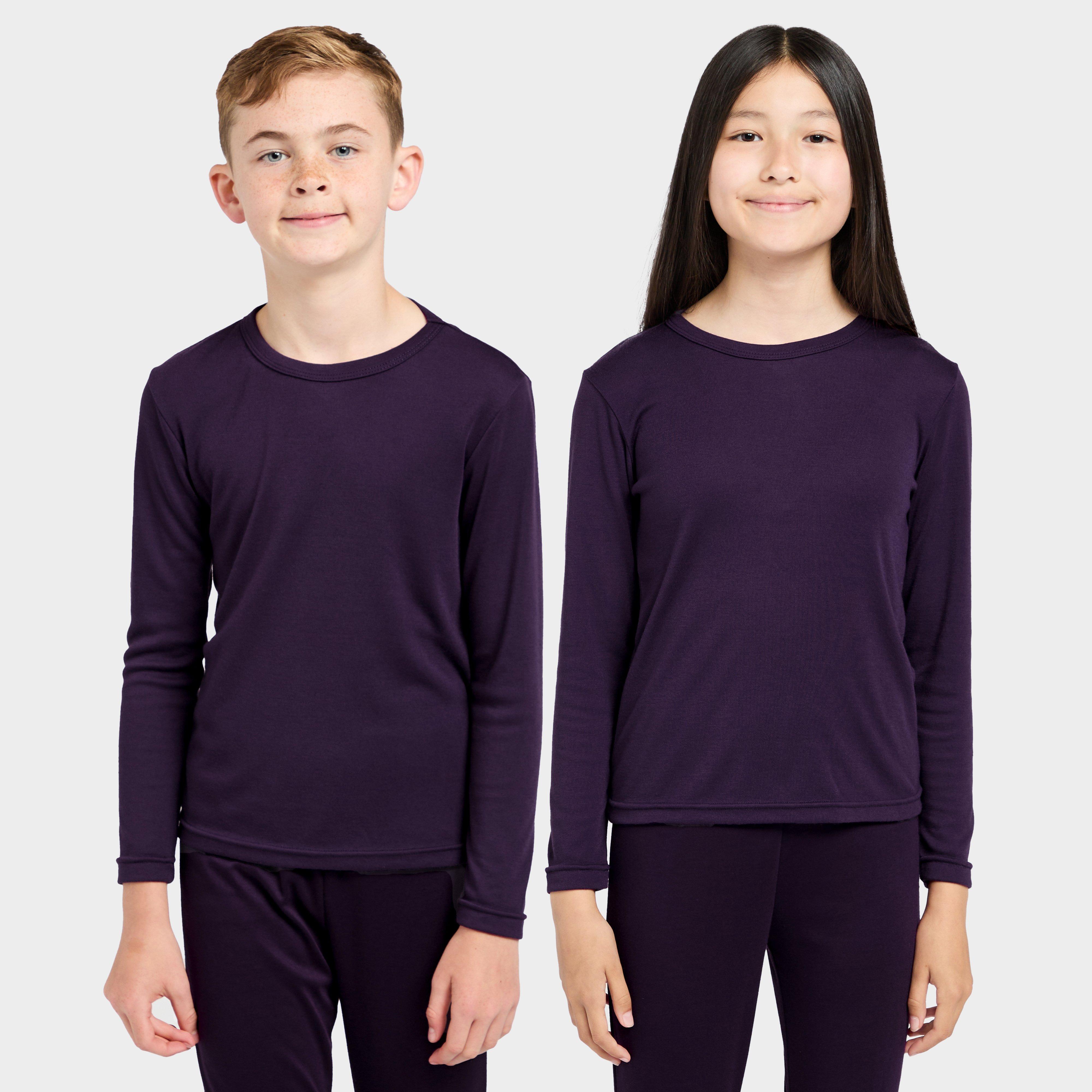 Peter Storm Kids Long Sleeve Thermal Crew Baselayer Top - Purple/purple  Purple/purple