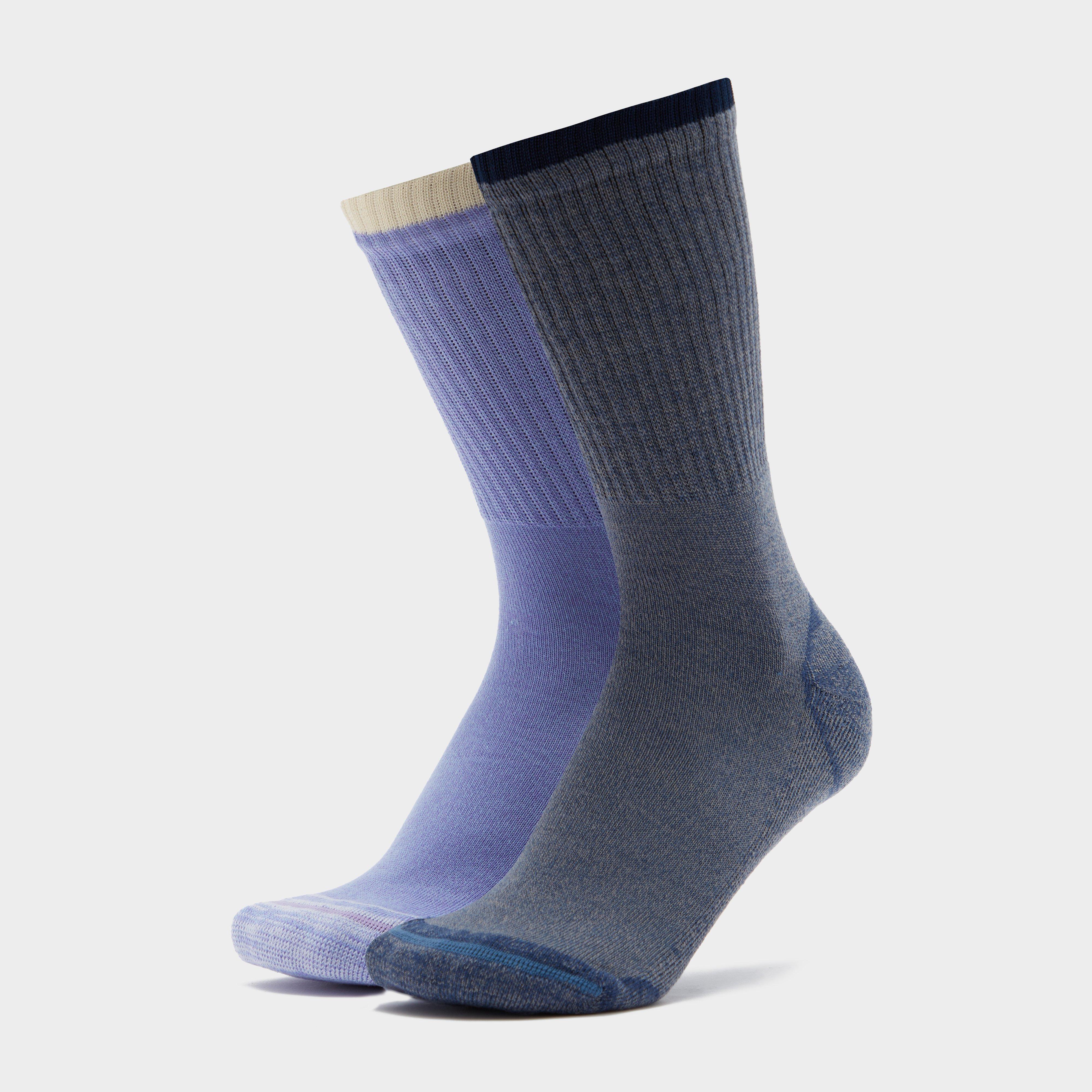Peter Storm Womens 2 Pack Walking Socks - Grey/purple  Grey/purple