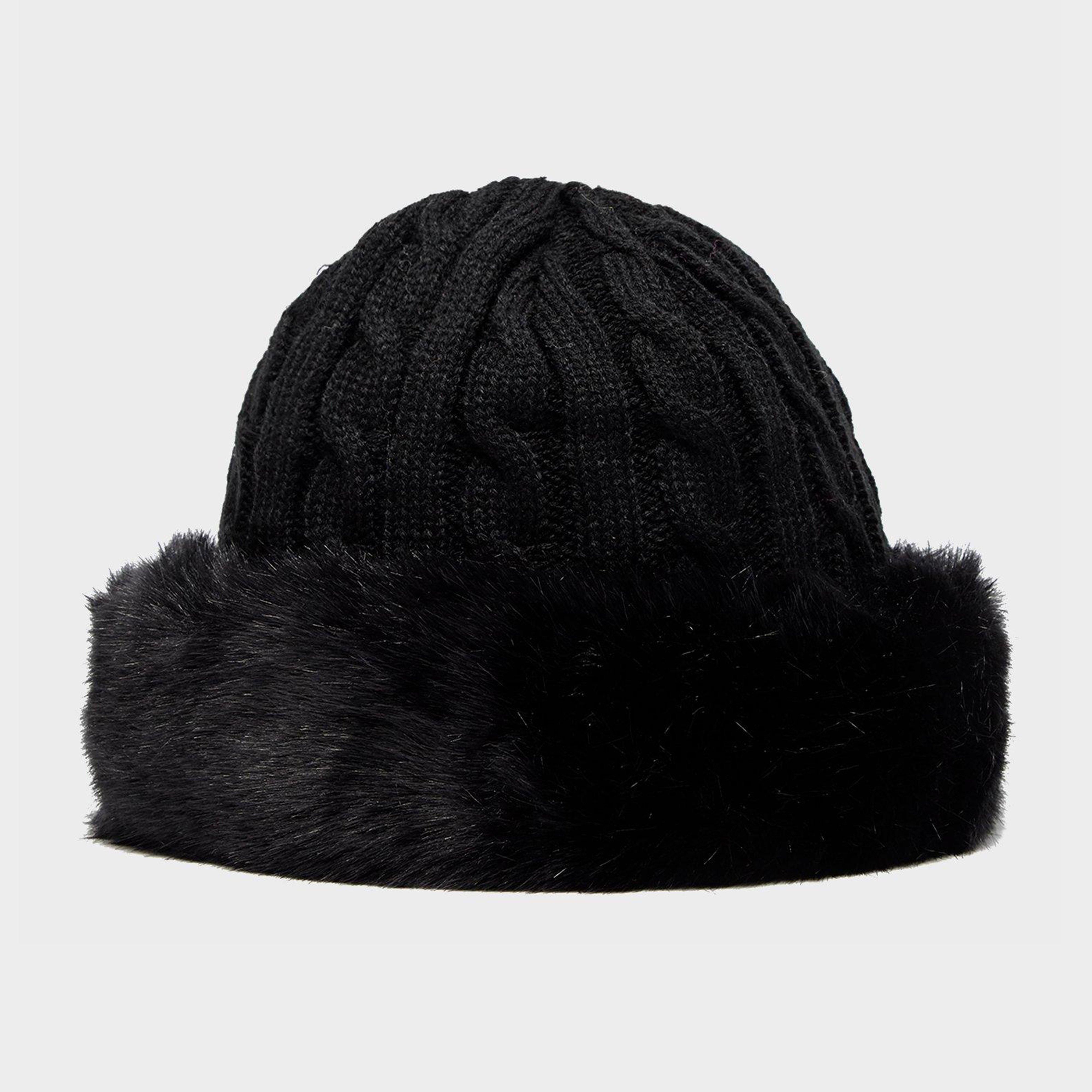 Peter Storm Womens Camilla Fur Trim Hat - Black/black  Black/black